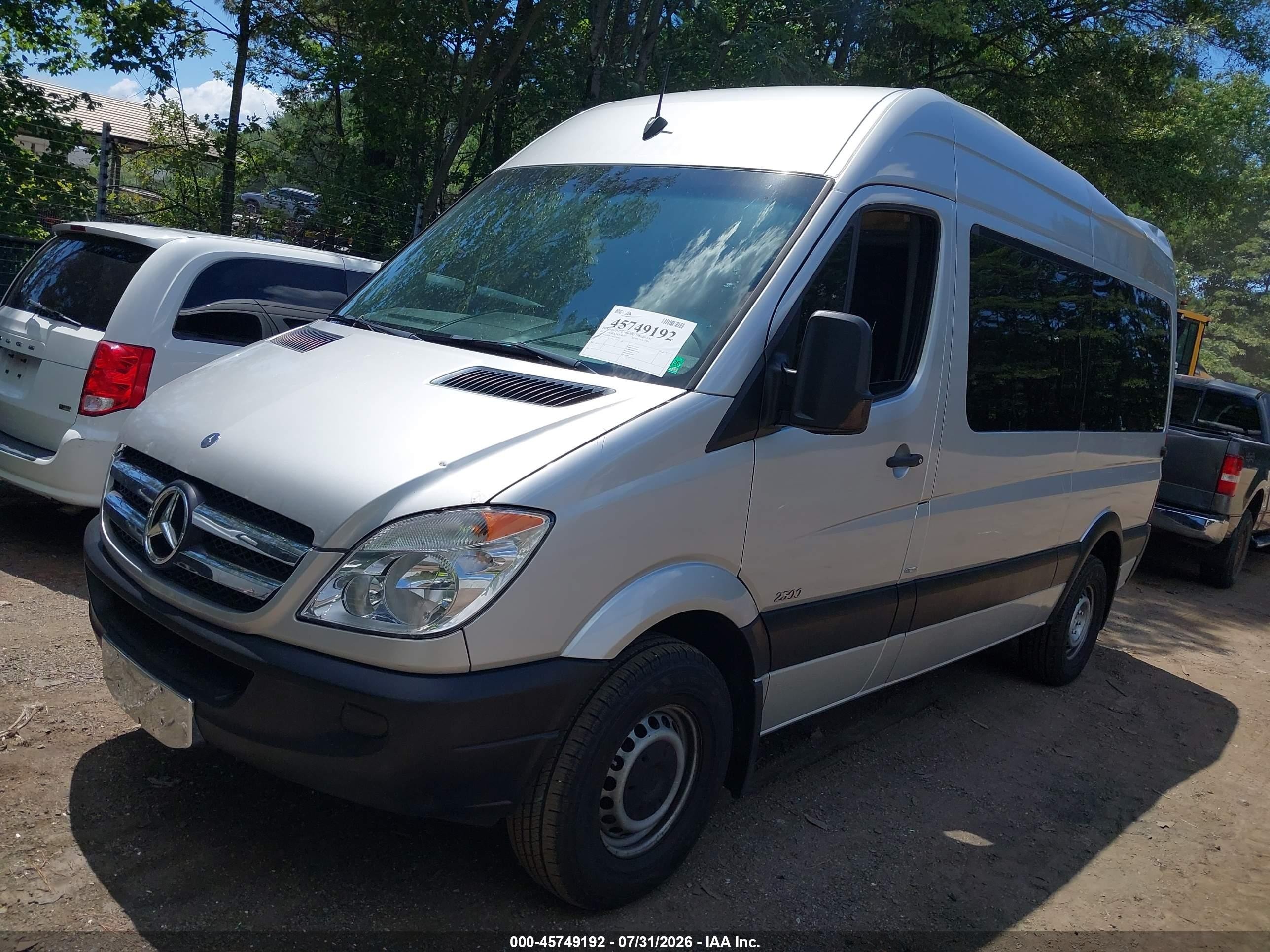2013 Mercedes-benz Sprinter 2500 Normal Roof Silver vin: WDZPE7CC8D5745005