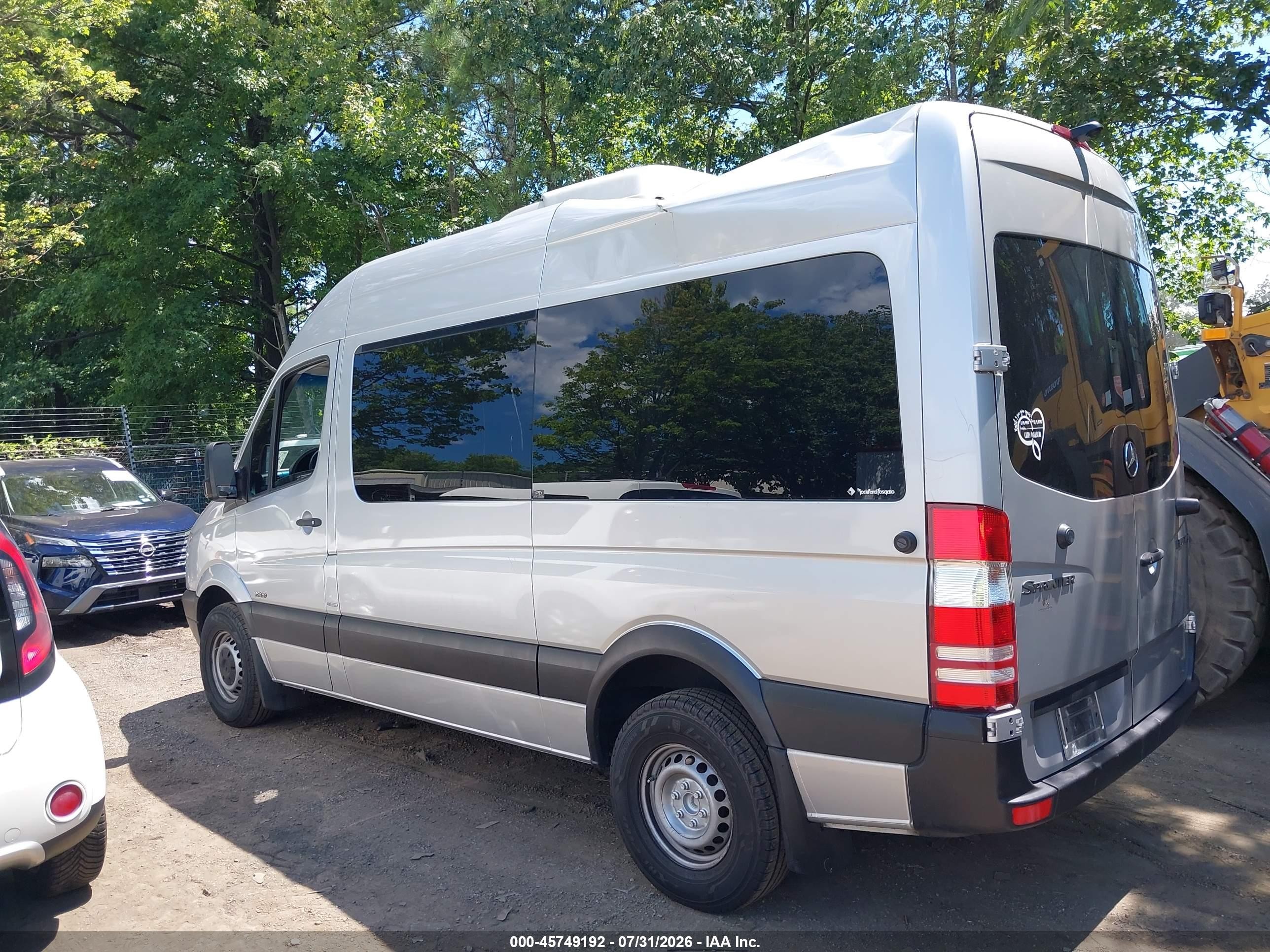 2013 Mercedes-benz Sprinter 2500 Normal Roof Silver vin: WDZPE7CC8D5745005