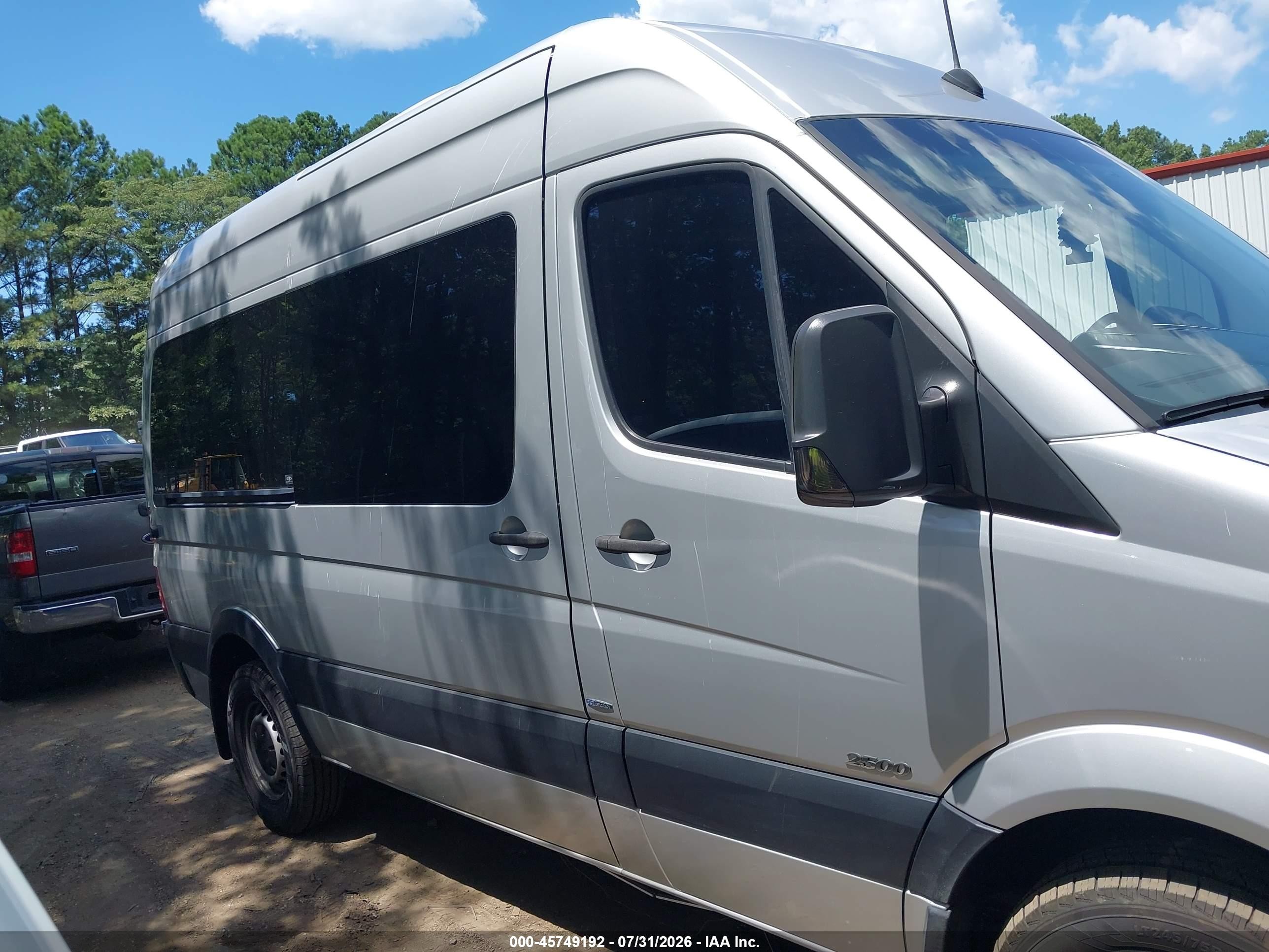 2013 Mercedes-benz Sprinter 2500 Normal Roof Silver vin: WDZPE7CC8D5745005