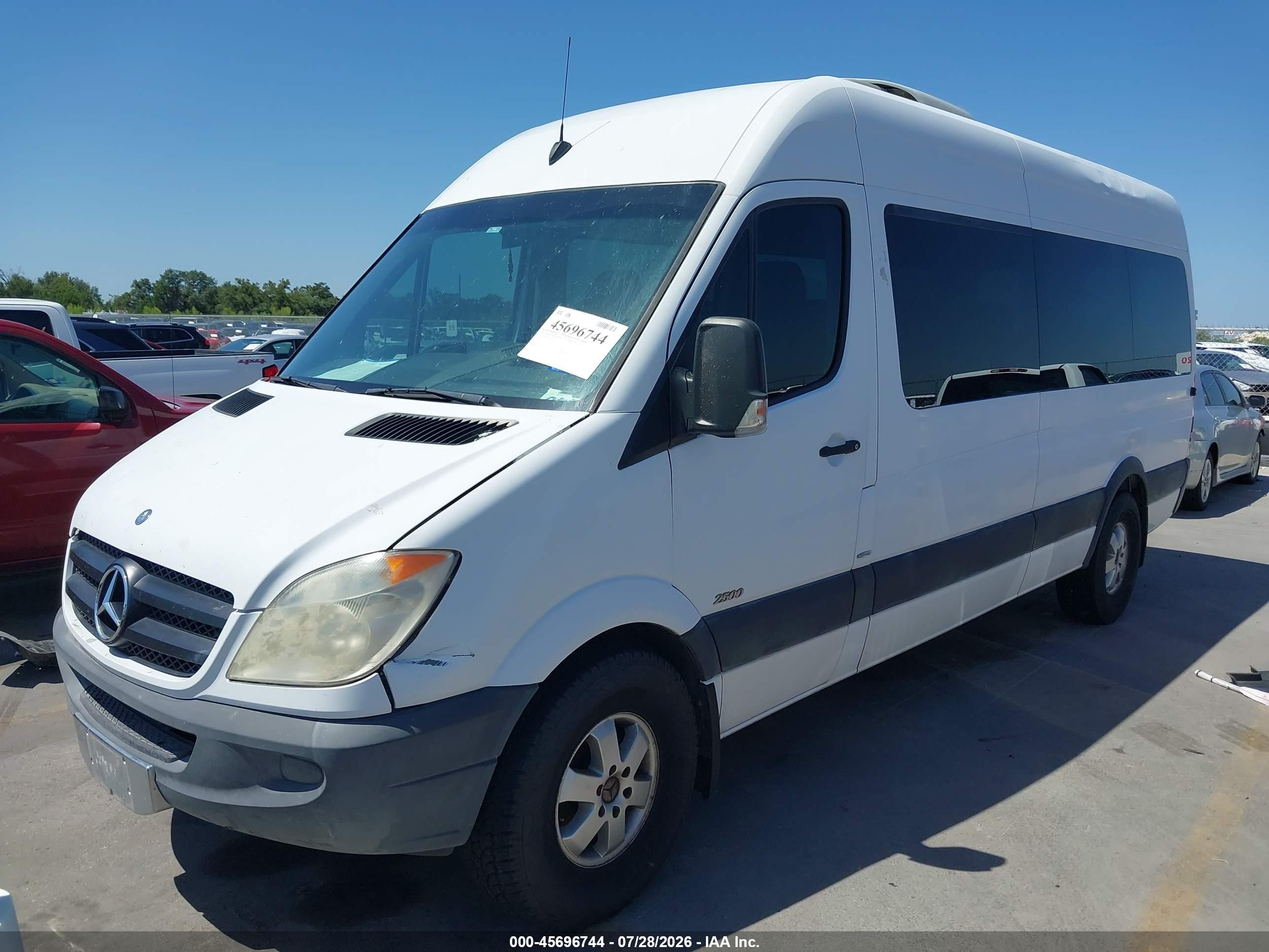 2012 Mercedes-benz Sprinter 2500 High  Roof White vin: WDZPE8CC3C5637797