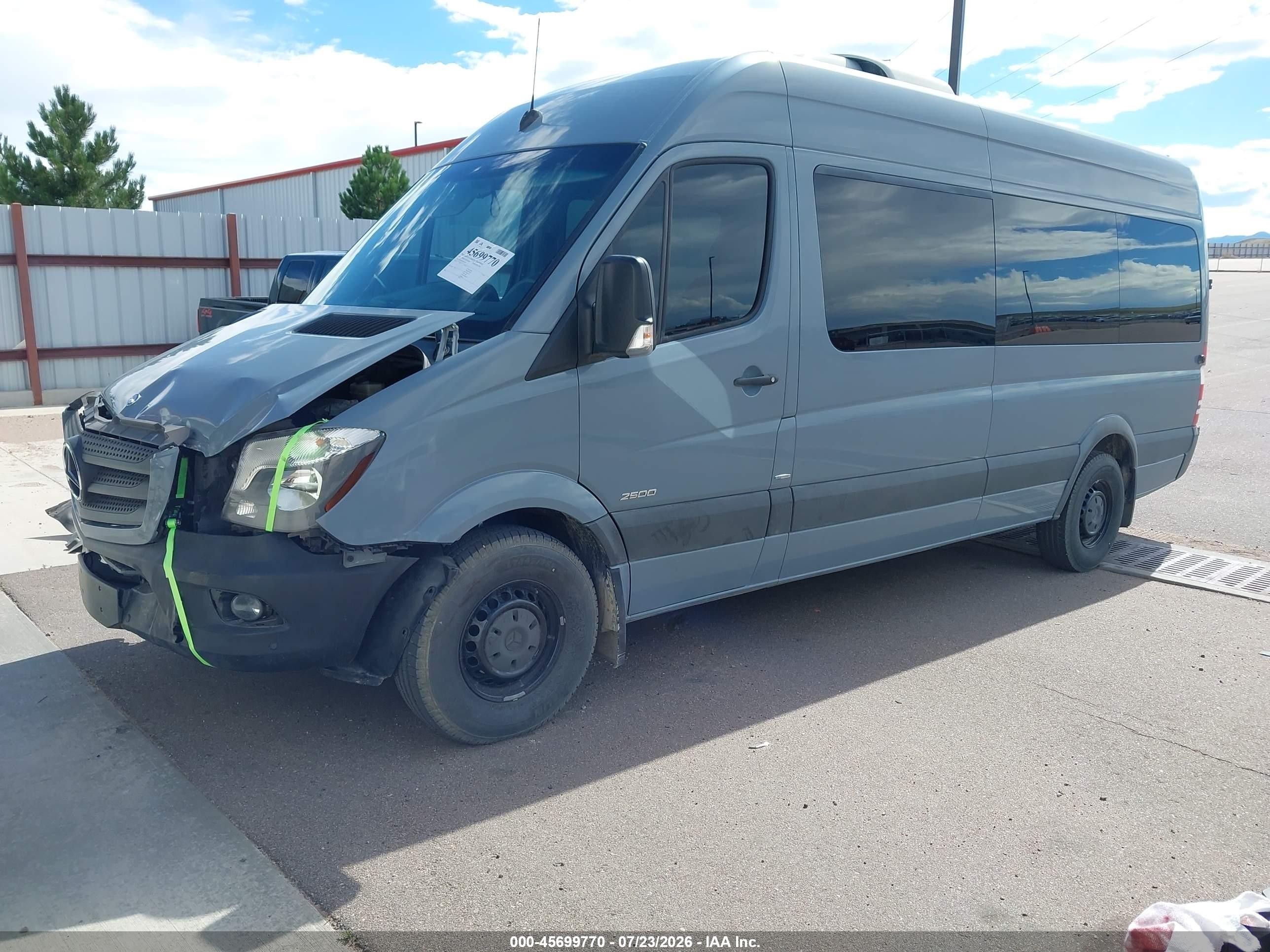 2015 Mercedes-benz Sprinter 2500 High  Roof Gray vin: WDZPE8DC0FP155943