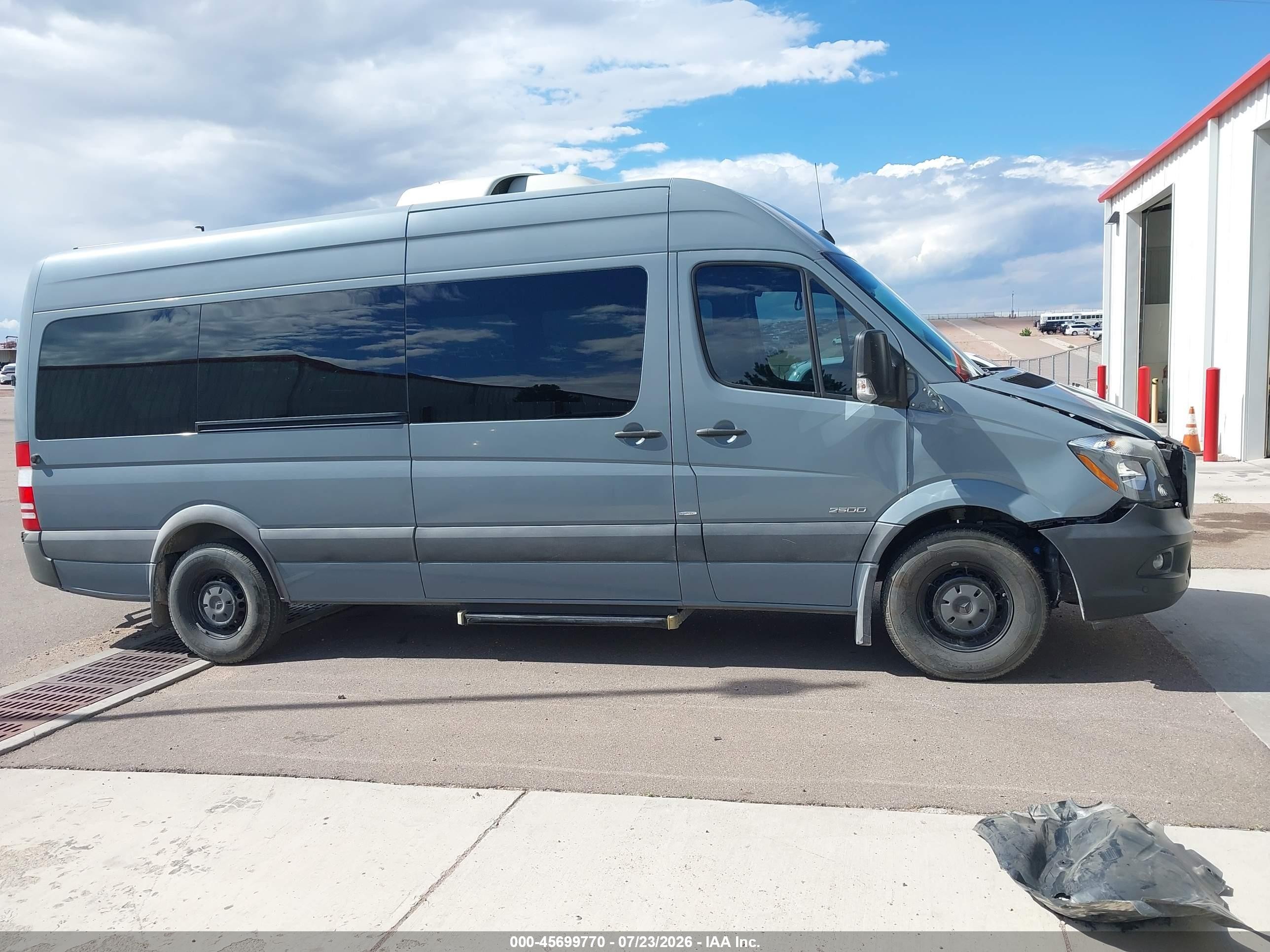 2015 Mercedes-benz Sprinter 2500 High  Roof Gray vin: WDZPE8DC0FP155943
