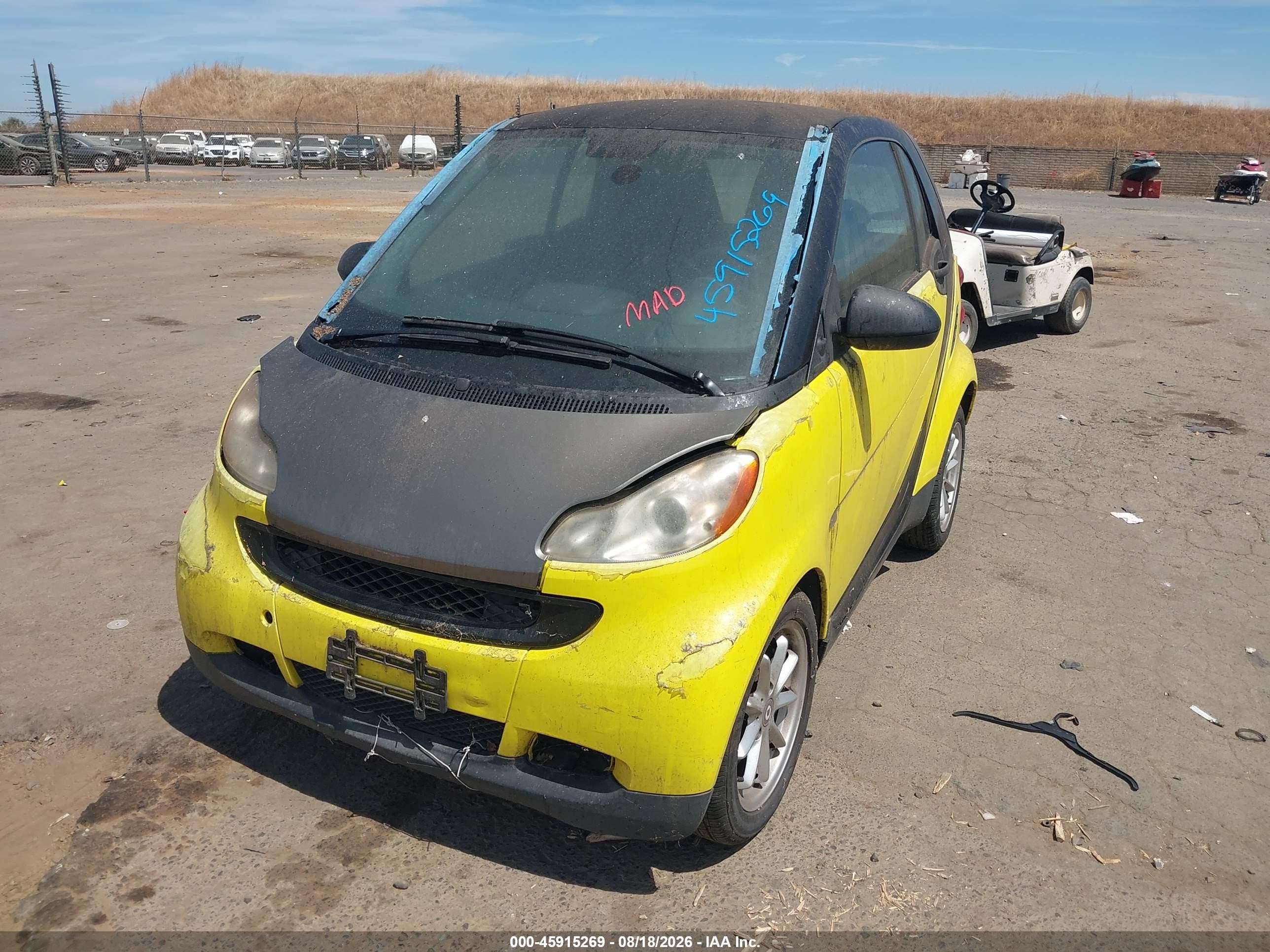 2008 Smart Fortwo Passion/pure Yellow vin: WMEEJ31X18K203030