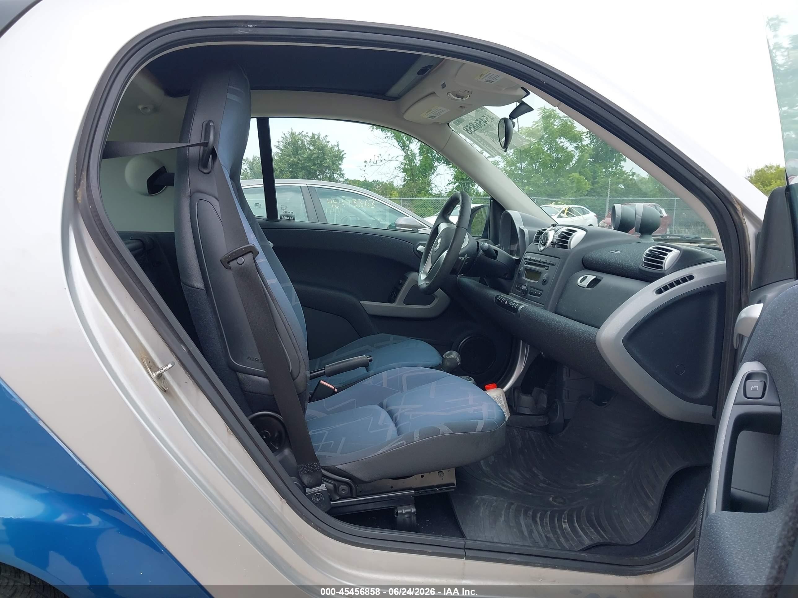 2008 Smart Fortwo Passion/pure Синий vin: WMEEJ31X38K197098