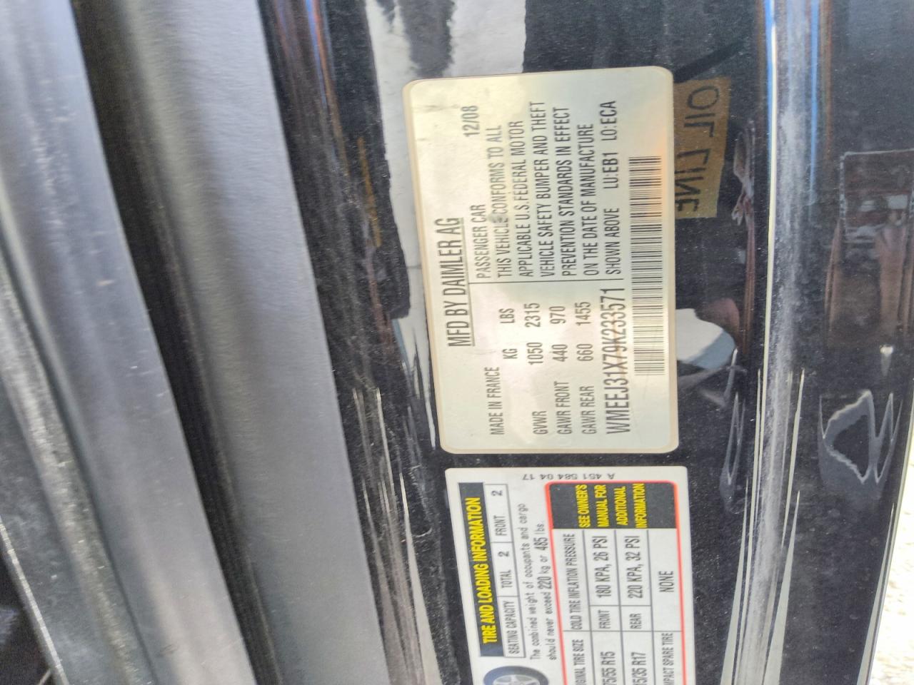 2009 Smart Fortwo Pure Черный vin: WMEEJ31X79K233571
