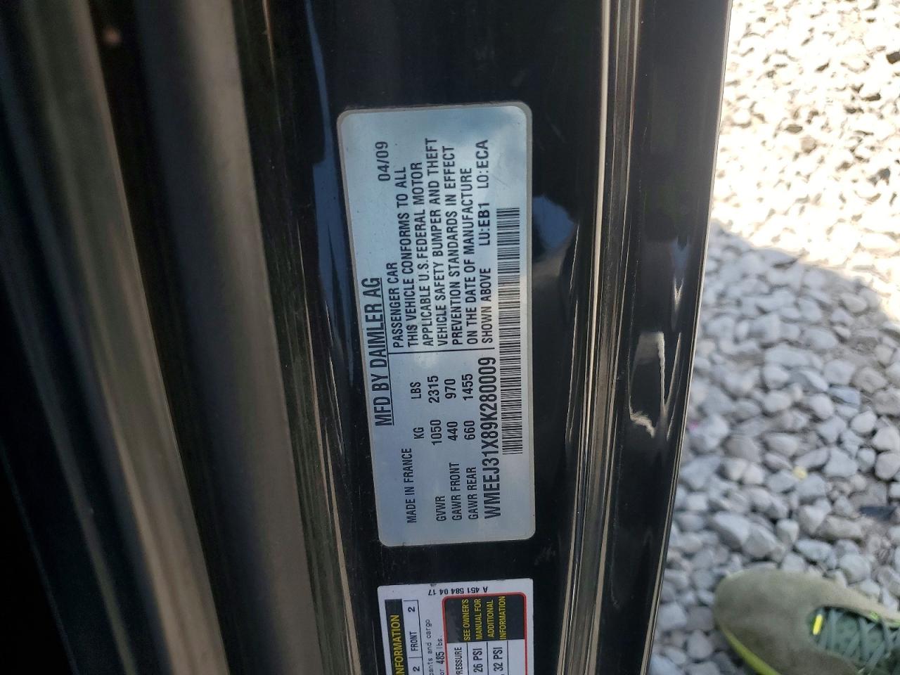 2009 Smart Fortwo Pure Black vin: WMEEJ31X89K280009