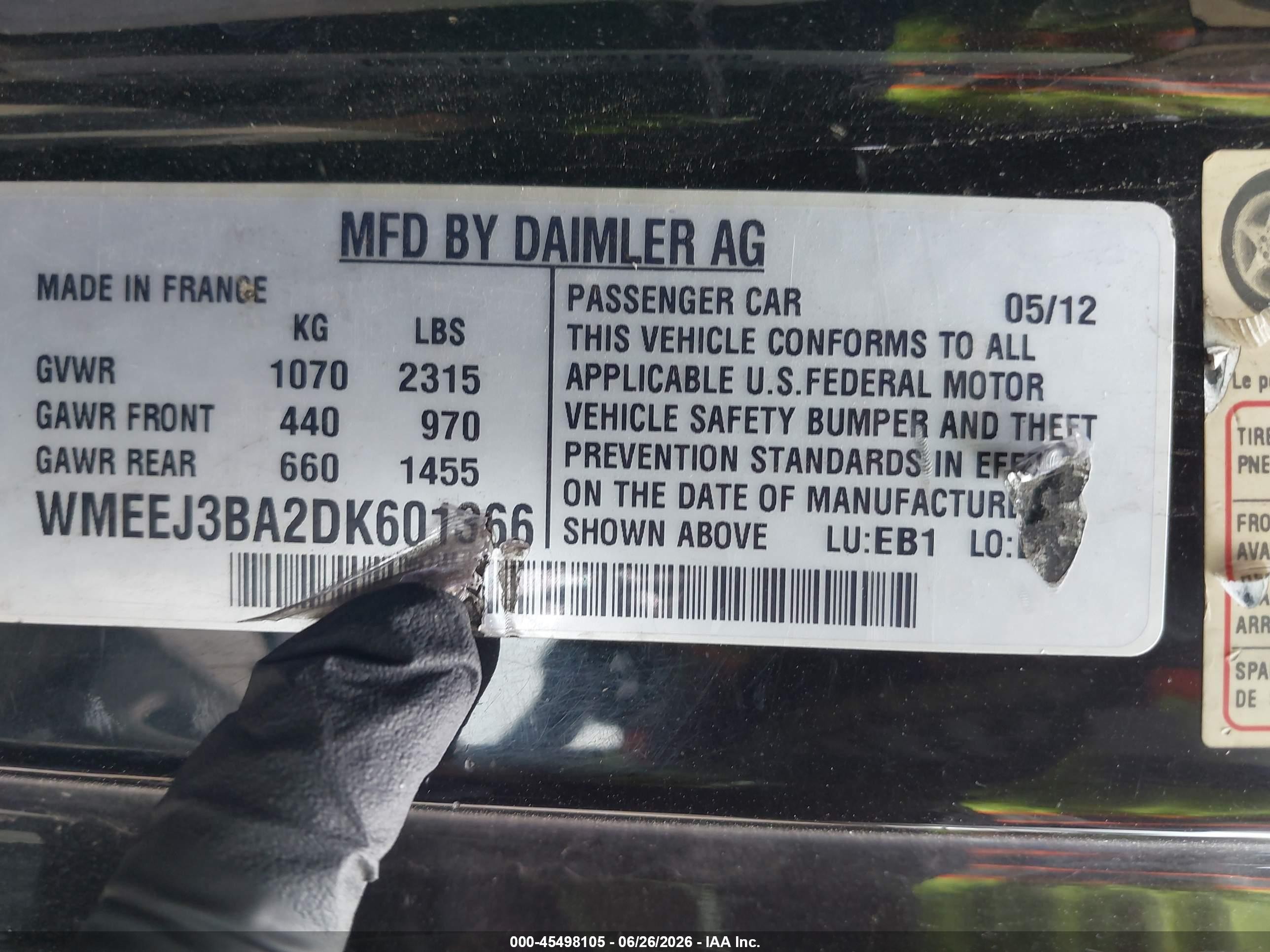 2013 Smart Fortwo Passion Gray vin: WMEEJ3BA2DK601366