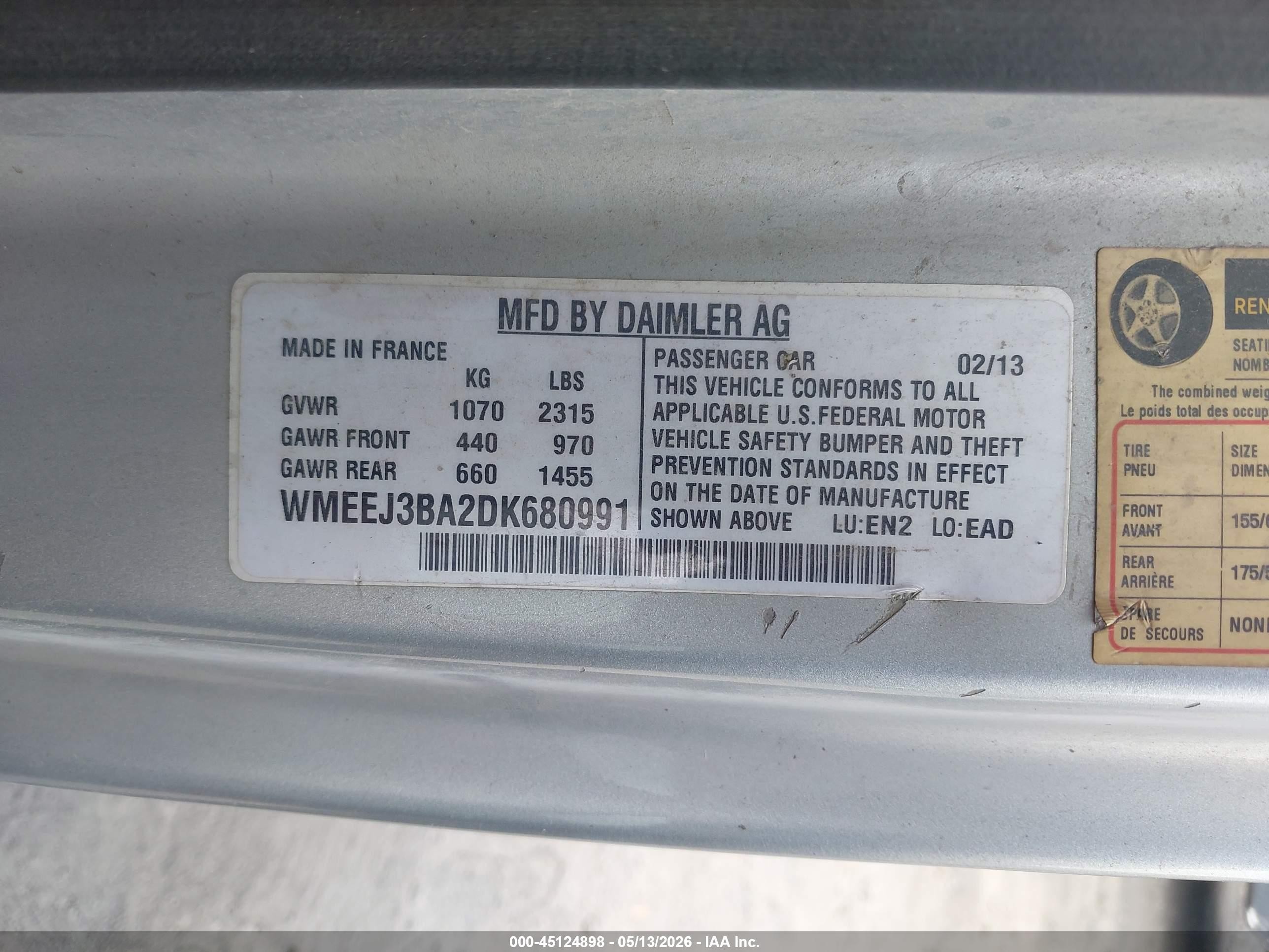 2013 Smart Fortwo Passion Серебряный vin: WMEEJ3BA2DK680991