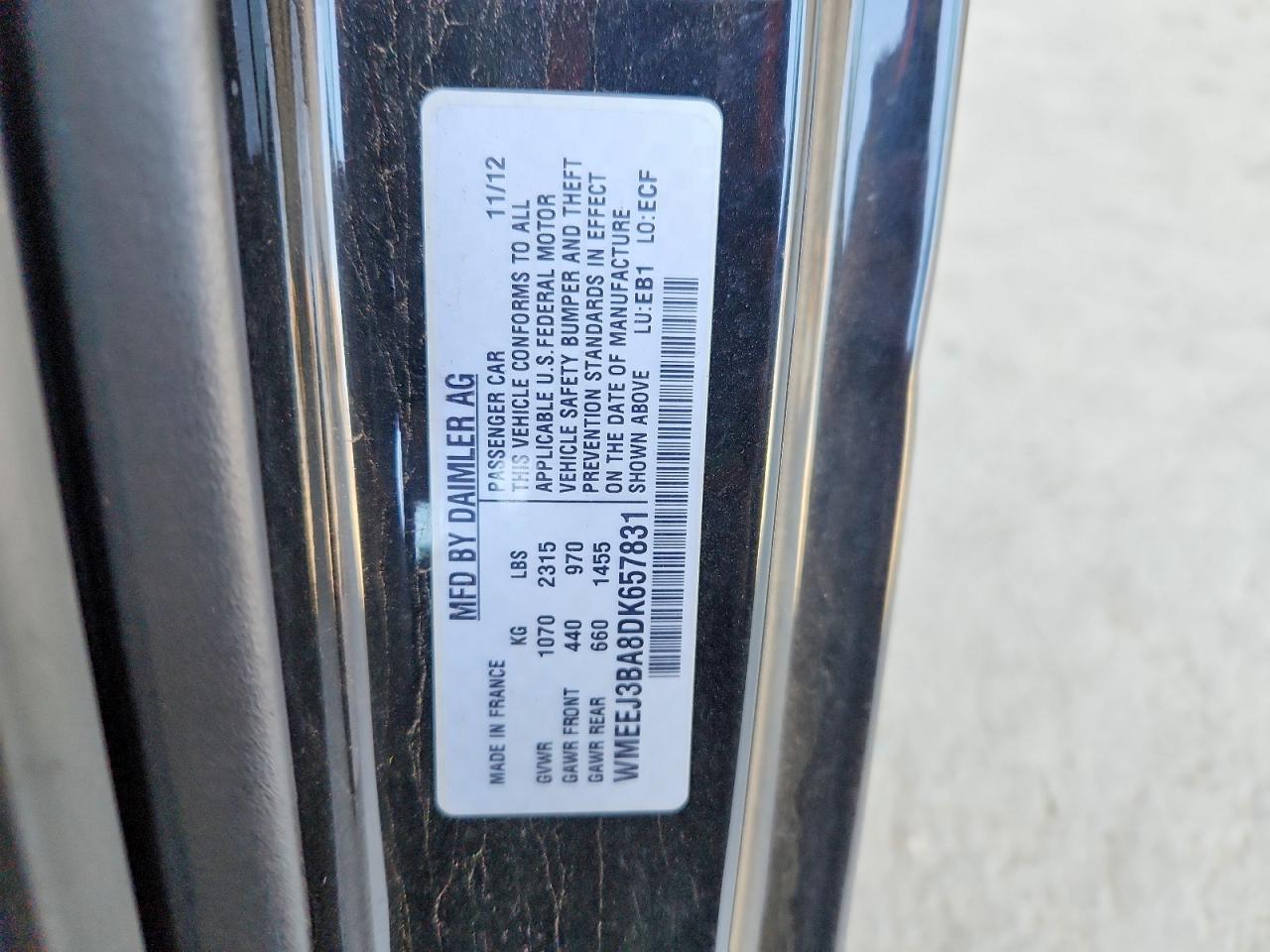 2013 Smart Fortwo Pure Красный vin: WMEEJ3BA8DK657831