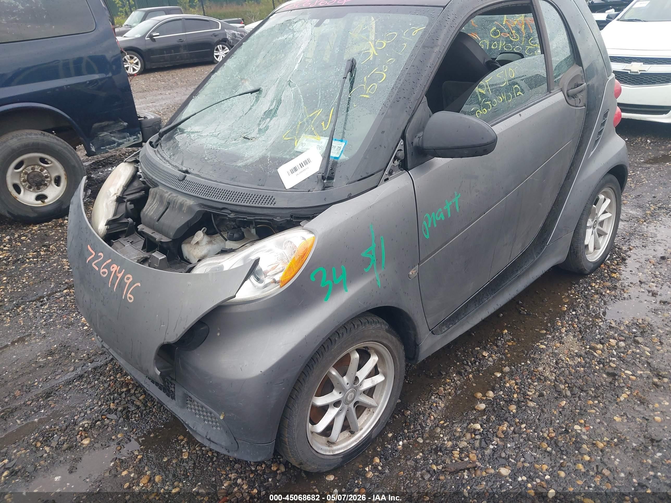 2013 Smart Fortwo Pure Gray vin: WMEEJ3BA9DK664285
