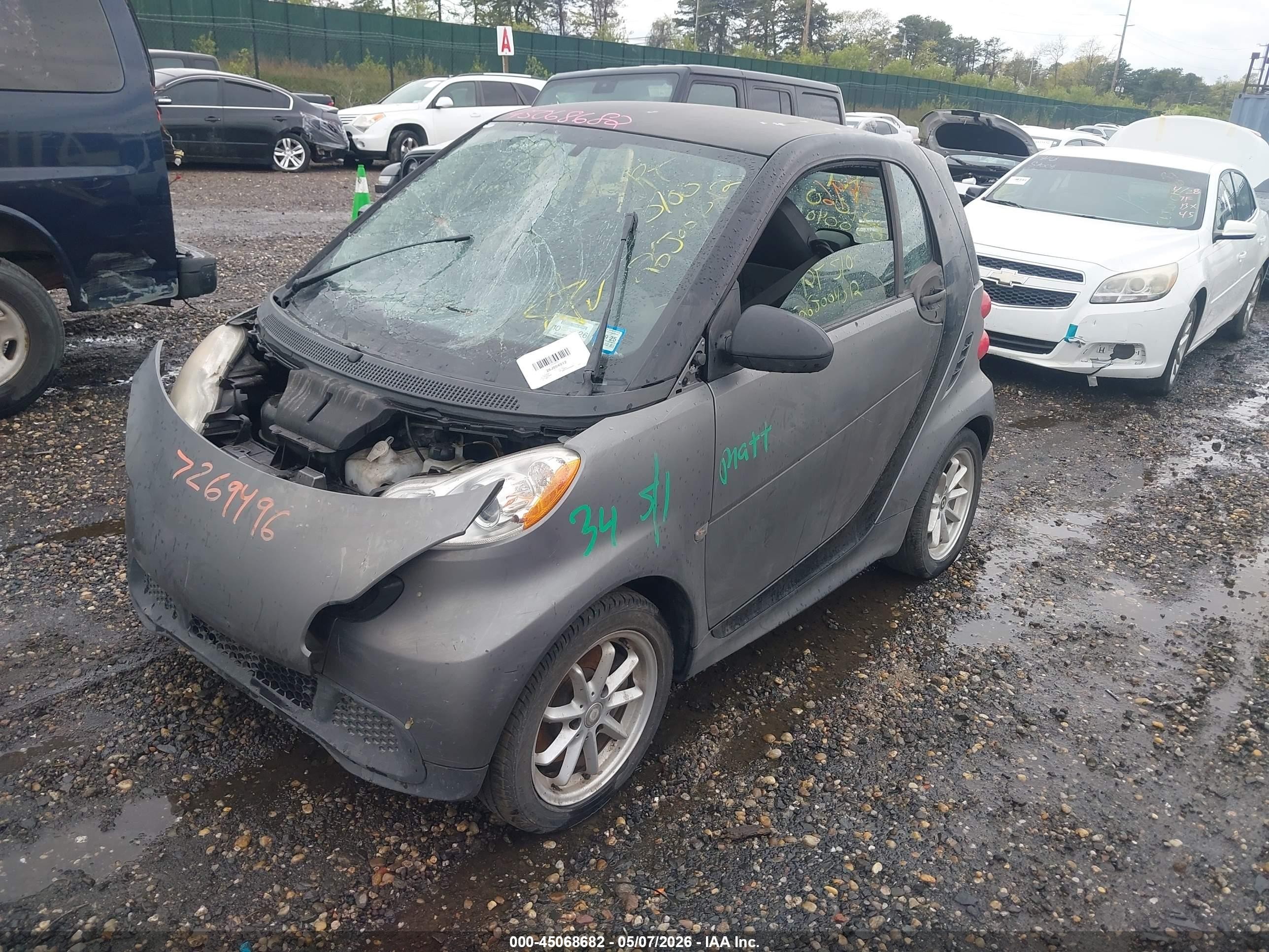 2013 Smart Fortwo Pure Gray vin: WMEEJ3BA9DK664285