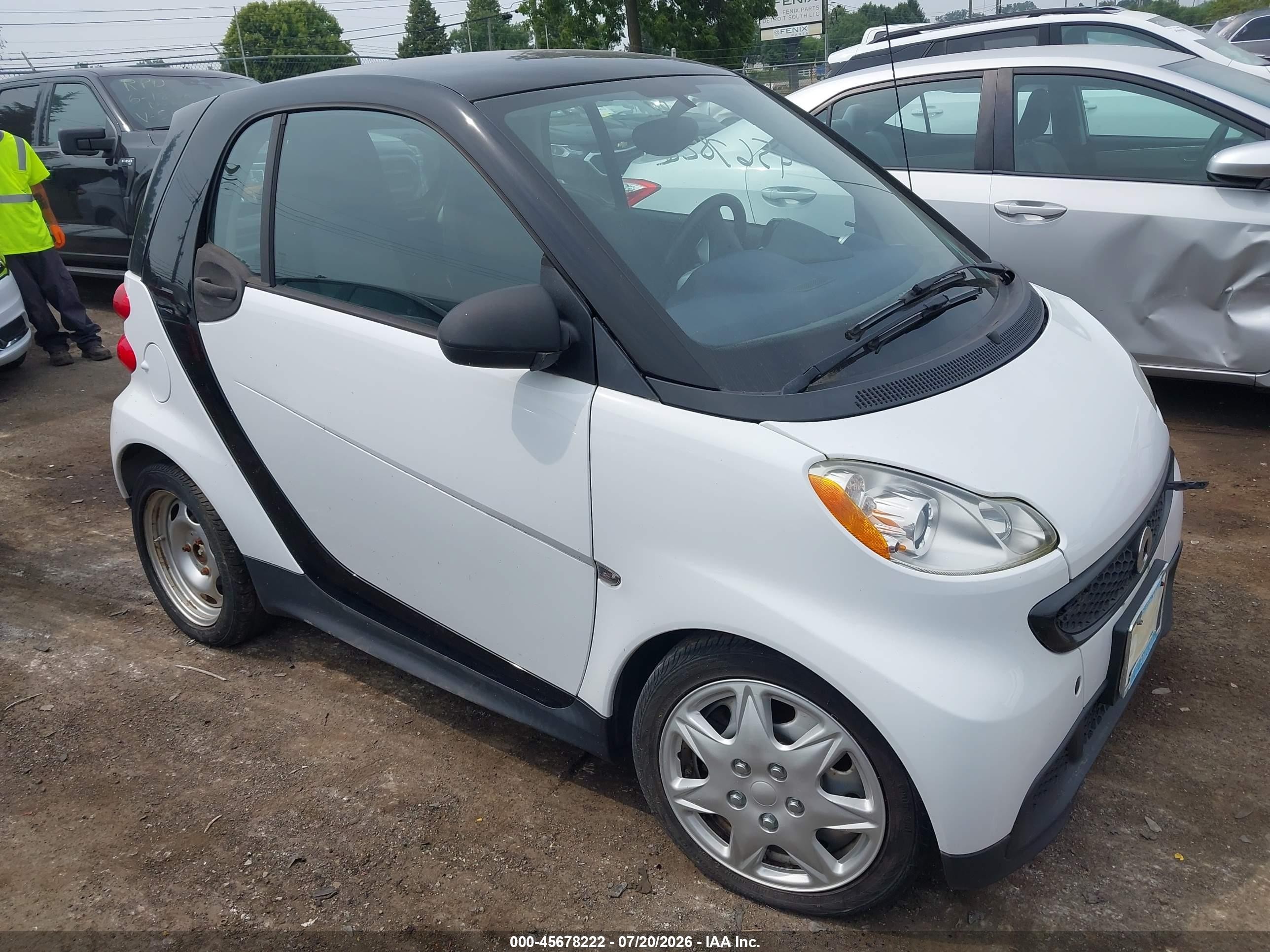 2015 Smart Fortwo Pure White vin: WMEEJ3BA9FK811143