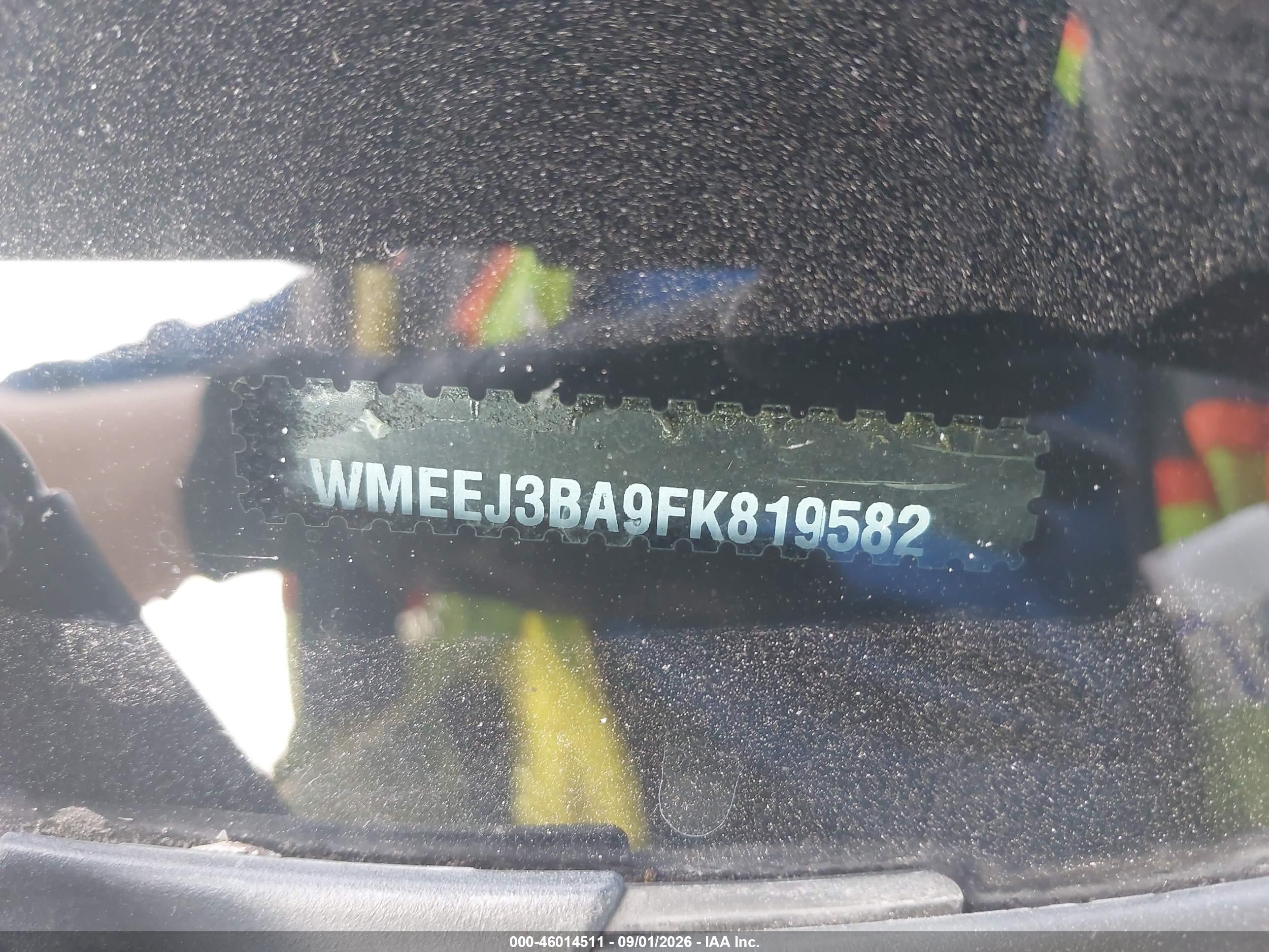 2015 Smart Fortwo Pure Черный vin: WMEEJ3BA9FK819582