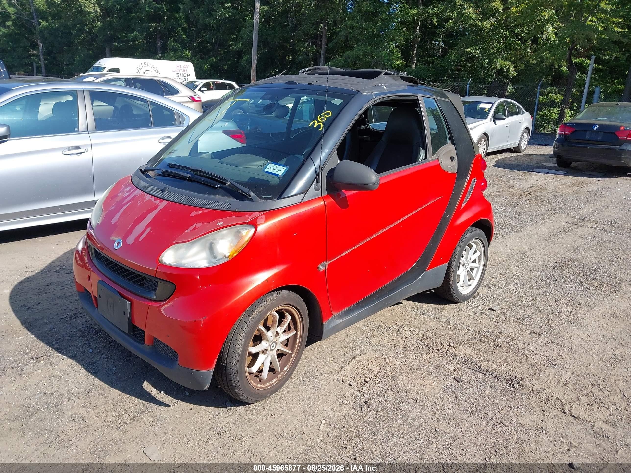 2008 Smart Fortwo Passion Оранжевый vin: WMEEK31X78K100319