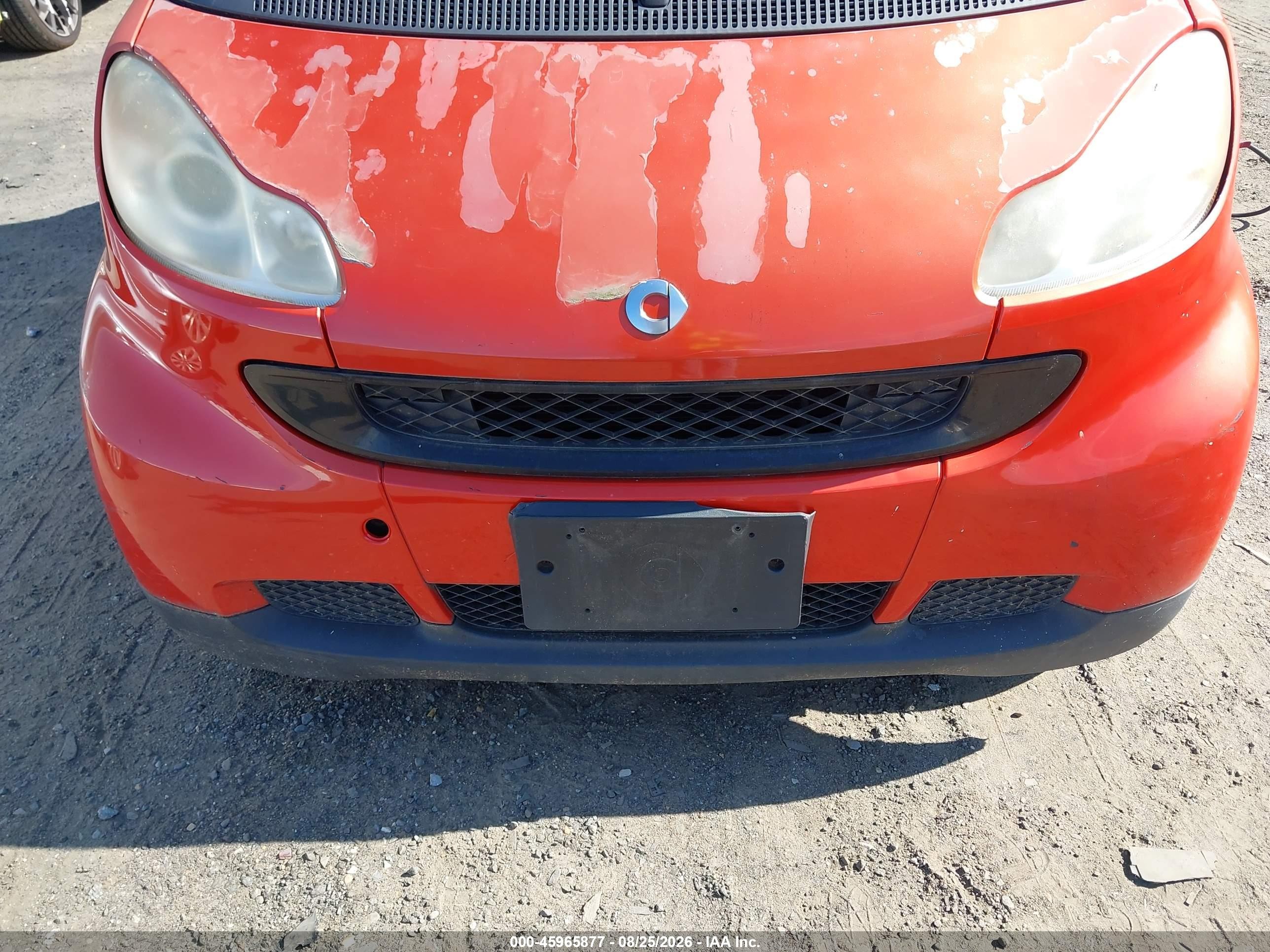 2008 Smart Fortwo Passion Оранжевый vin: WMEEK31X78K100319