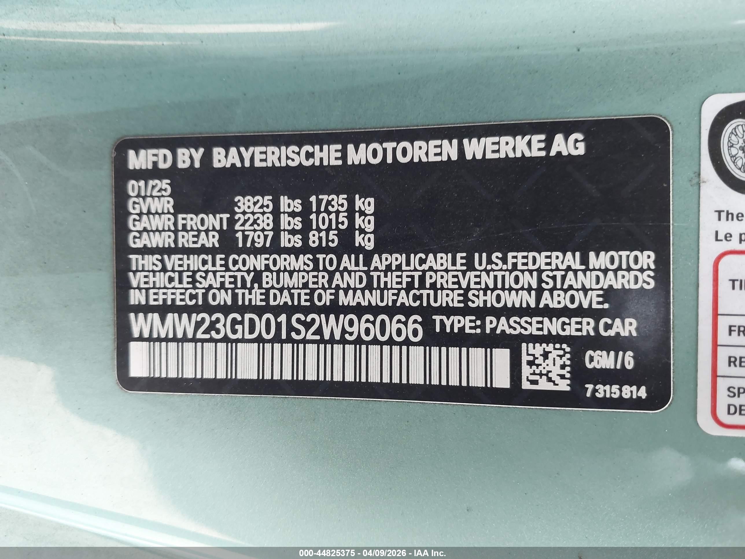 2025 Mini Hardtop Cooper S Green vin: WMW23GD01S2W96066