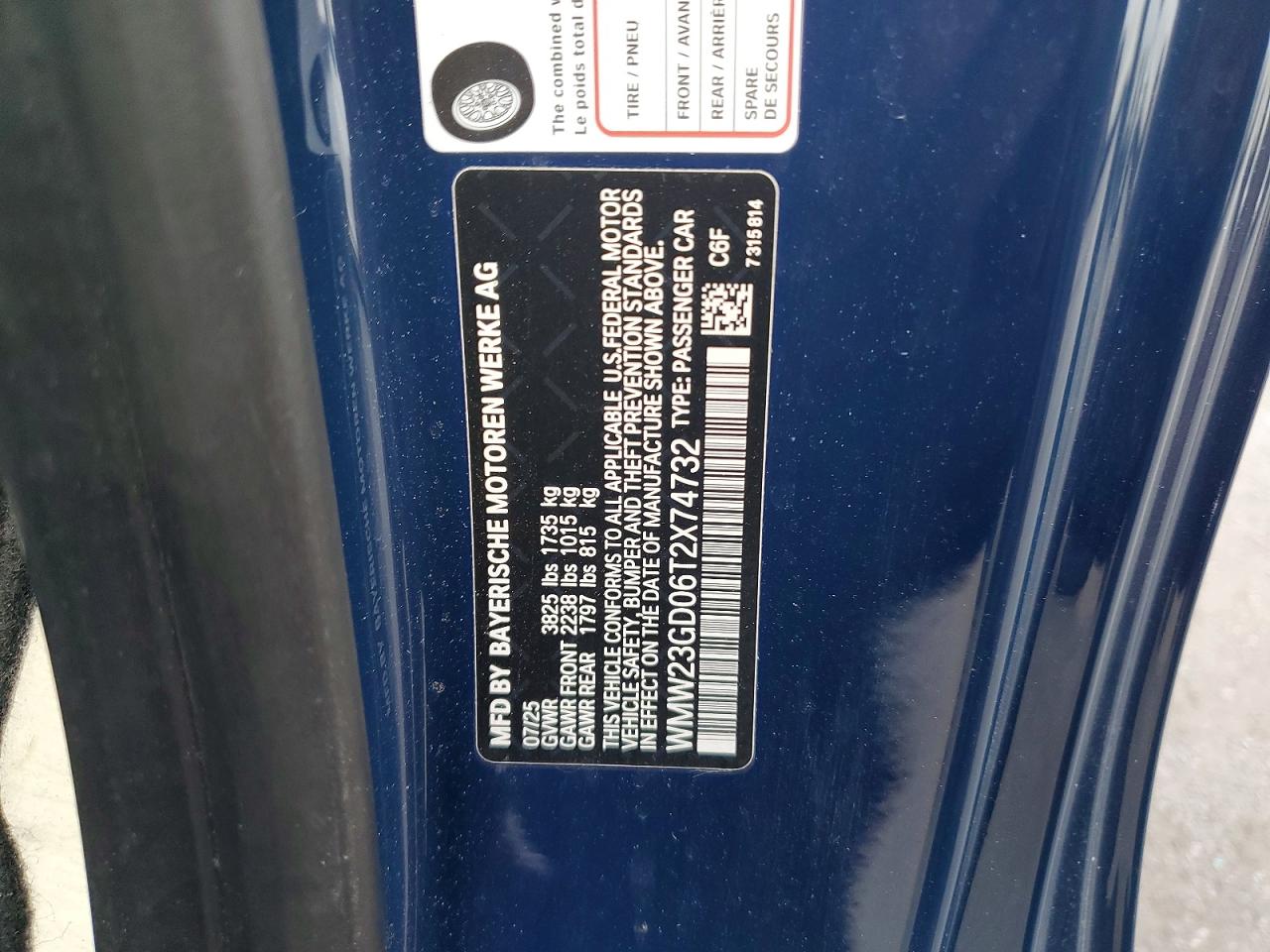 2026 Mini Cooper S Blue vin: WMW23GD06T2X74732