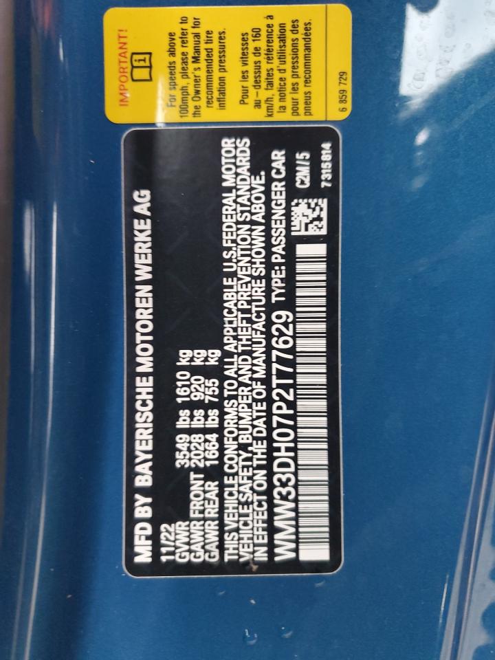 2023 Mini Cooper  Blue vin: WMW33DH07P2T77629