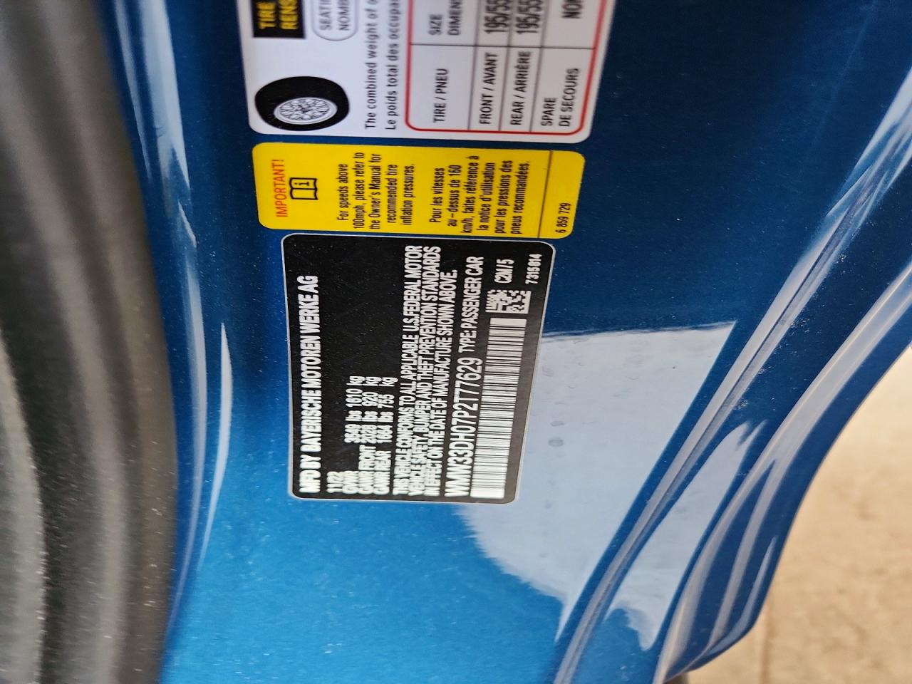 2023 Mini Cooper Blue vin: WMW33DH07P2T77629