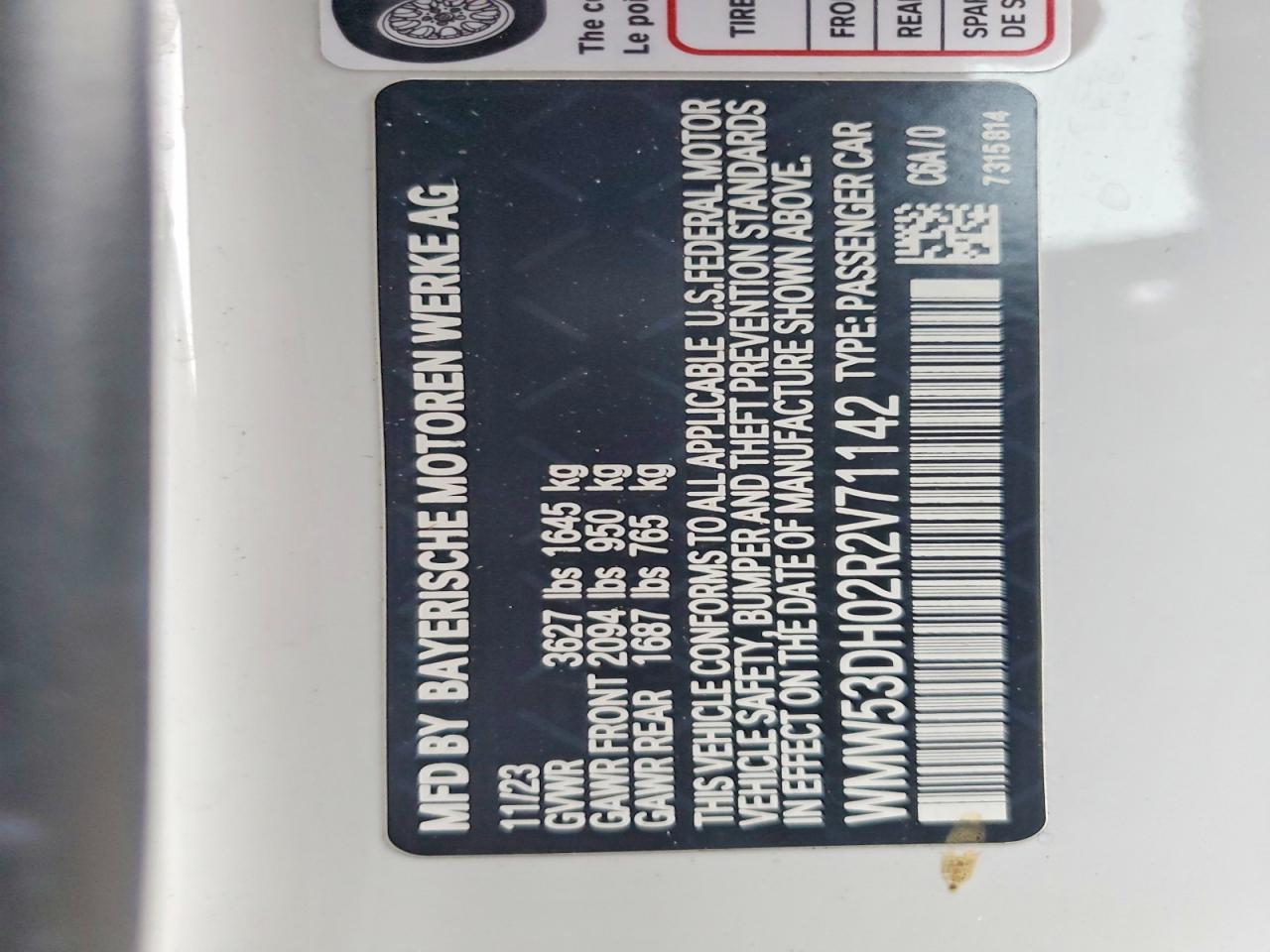 2024 Mini Cooper S White vin: WMW53DH02R2V71142