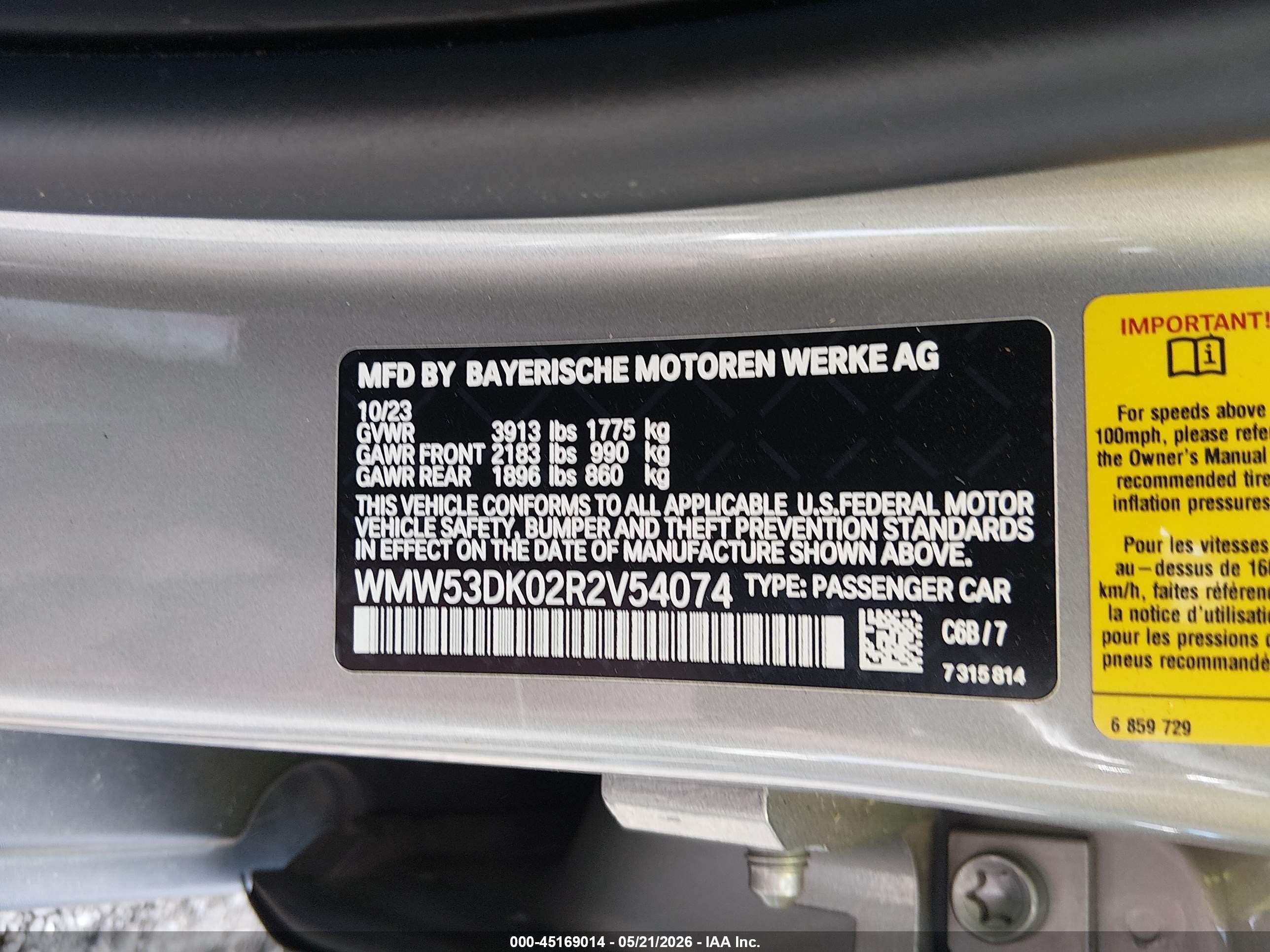 2024 Mini Hardtop Cooper S Silver vin: WMW53DK02R2V54074