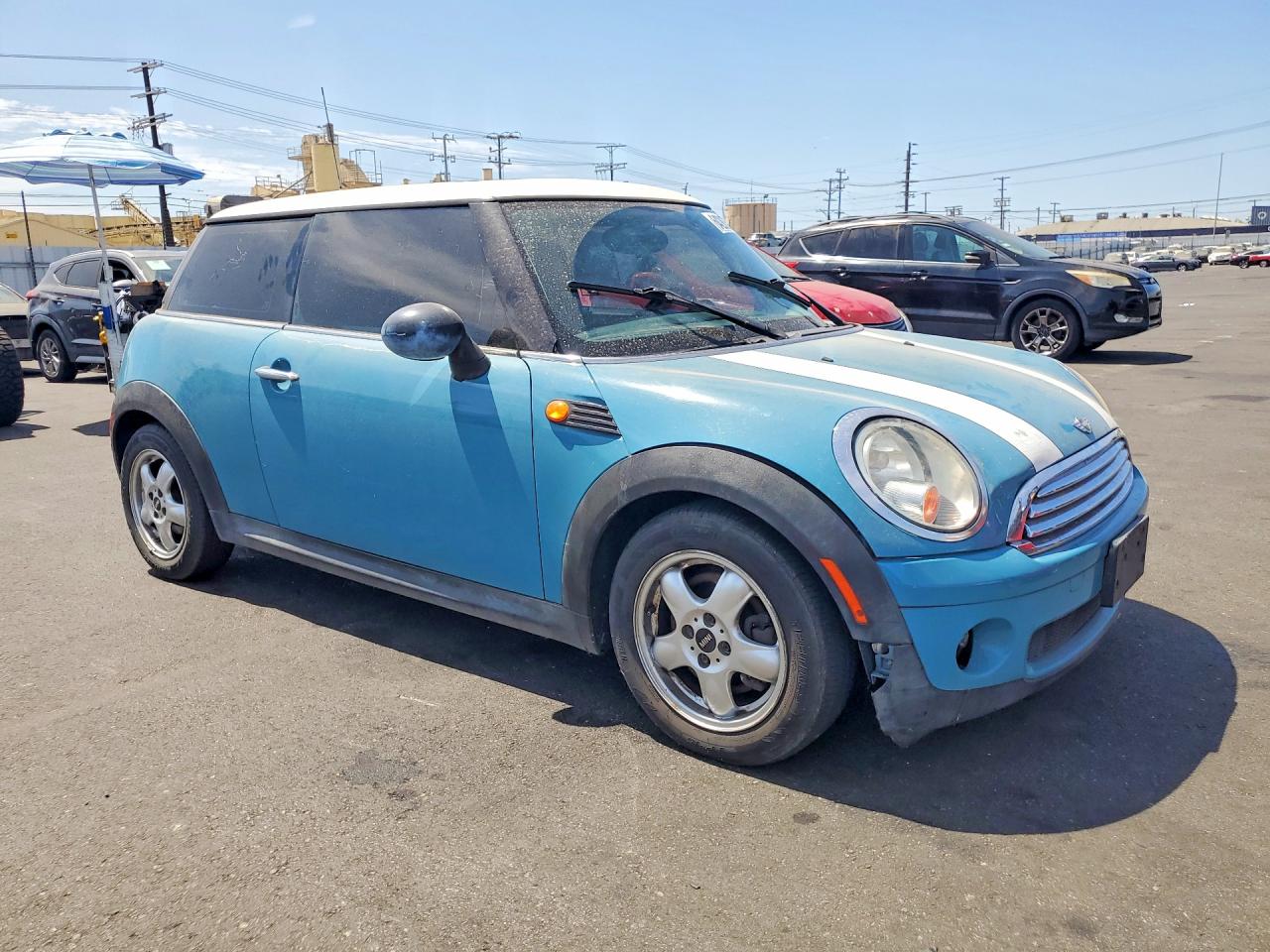 2009 Mini Cooper Синий vin: WMWMF33599TW76271