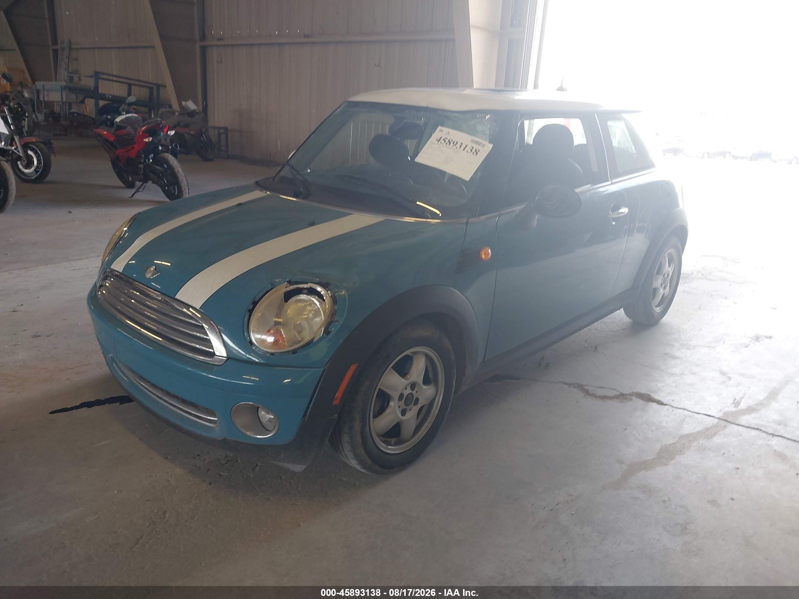 2010 Mini Cooper   Blue vin: WMWMF3C52ATU79091