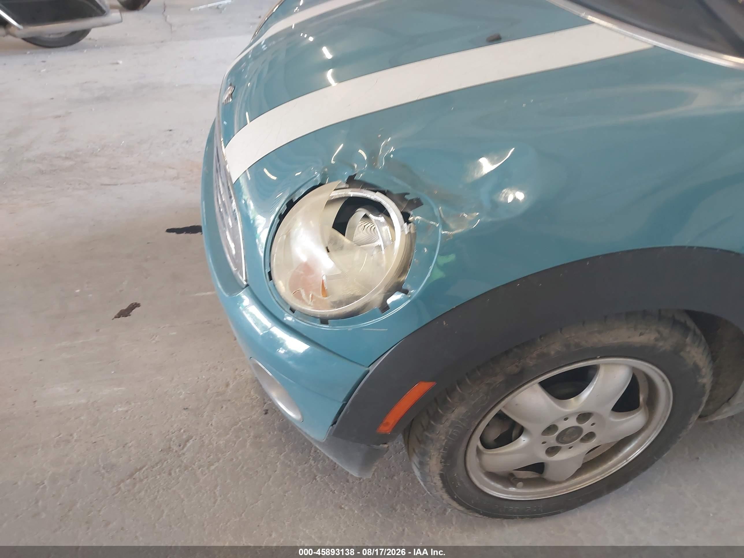 2010 Mini Cooper   Blue vin: WMWMF3C52ATU79091