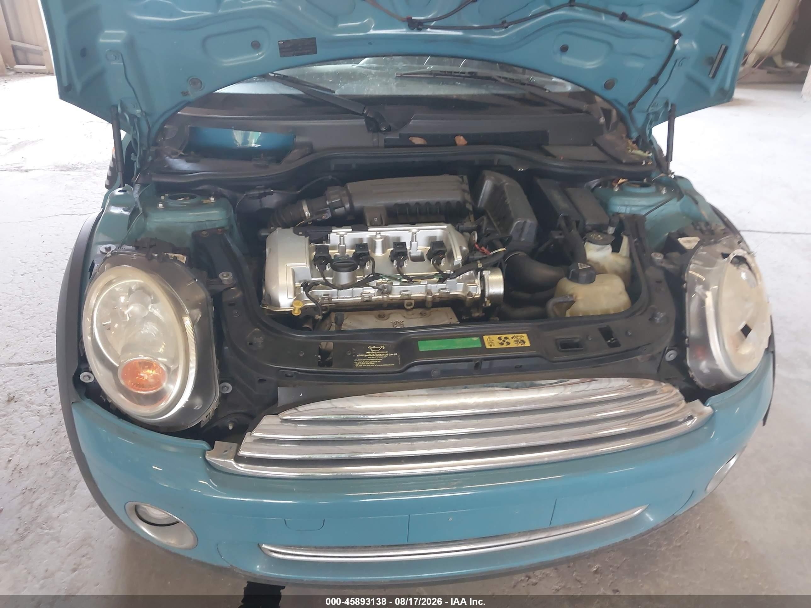 2010 Mini Cooper   Blue vin: WMWMF3C52ATU79091