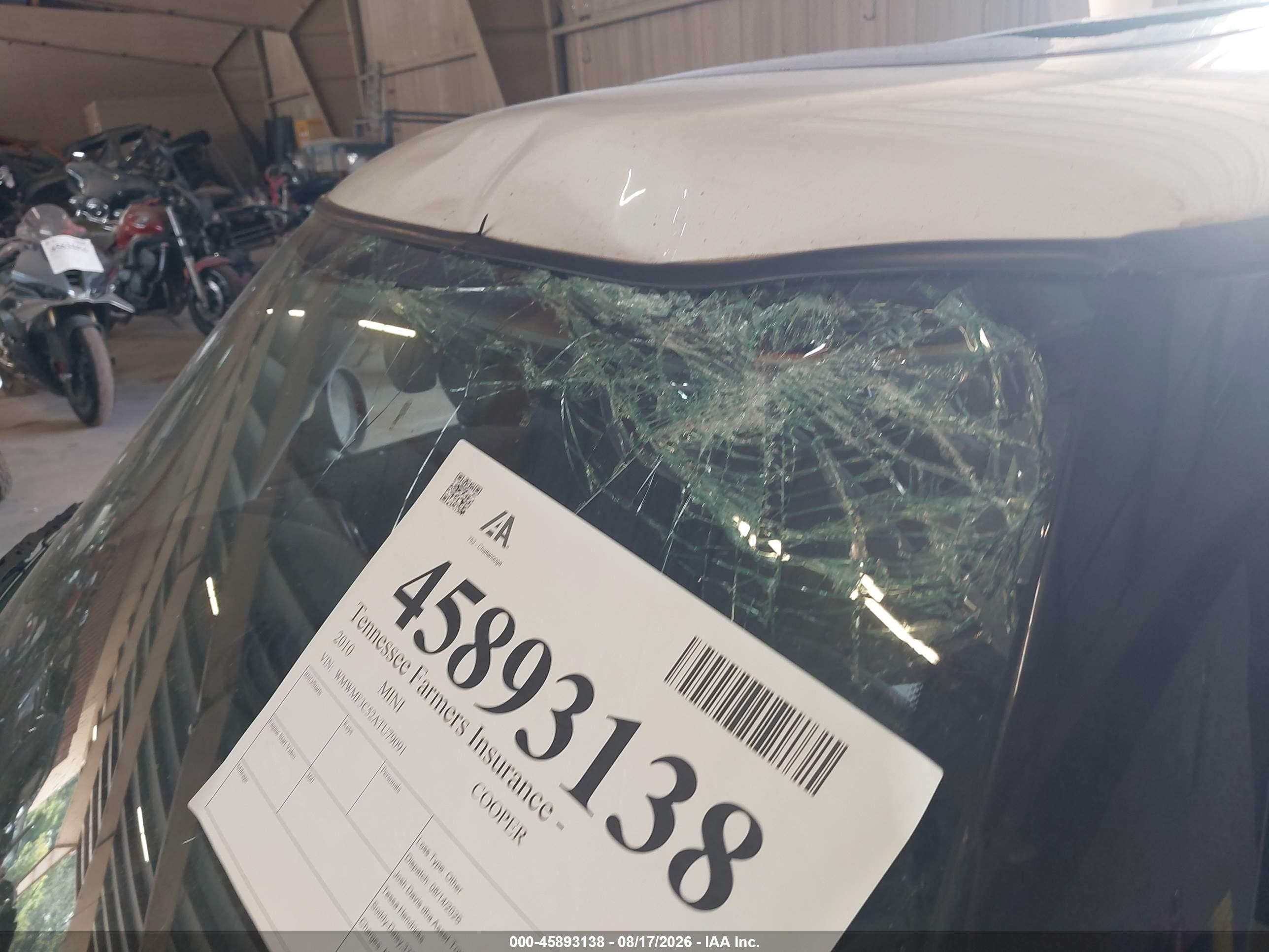 2010 Mini Cooper   Blue vin: WMWMF3C52ATU79091