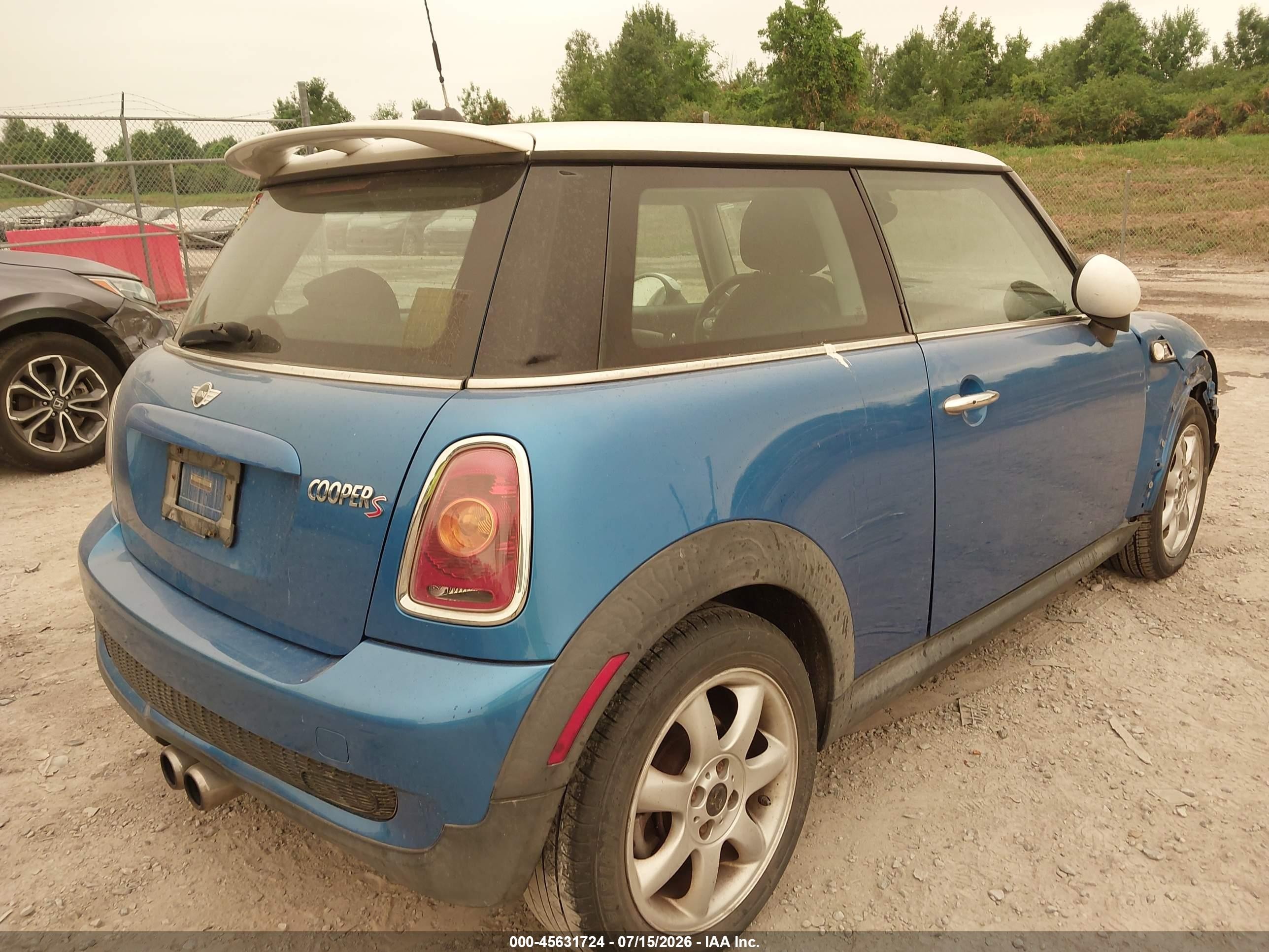 2008 Mini Cooper S   Blue vin: WMWMF73508TV35868