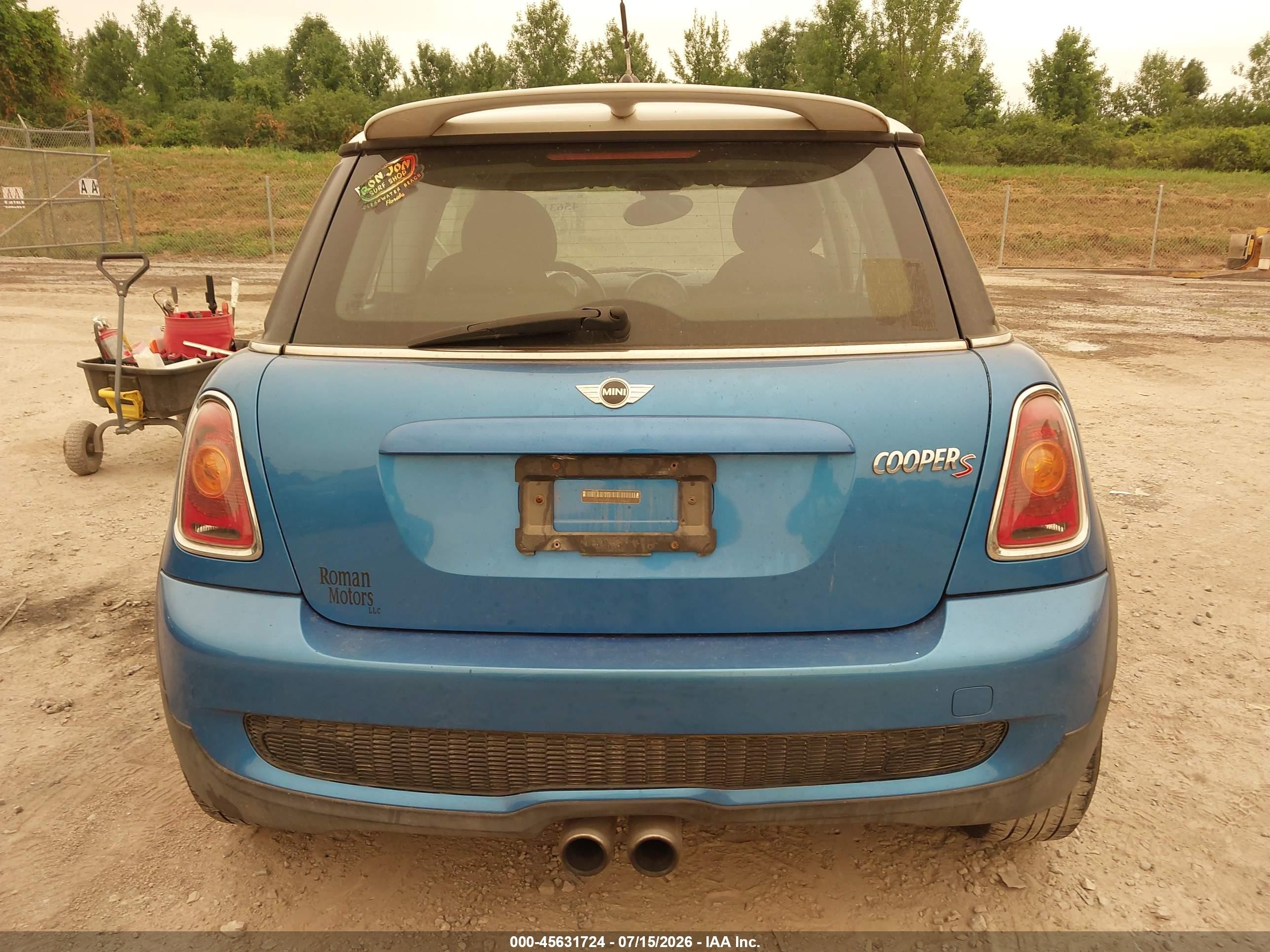 2008 Mini Cooper S   Blue vin: WMWMF73508TV35868
