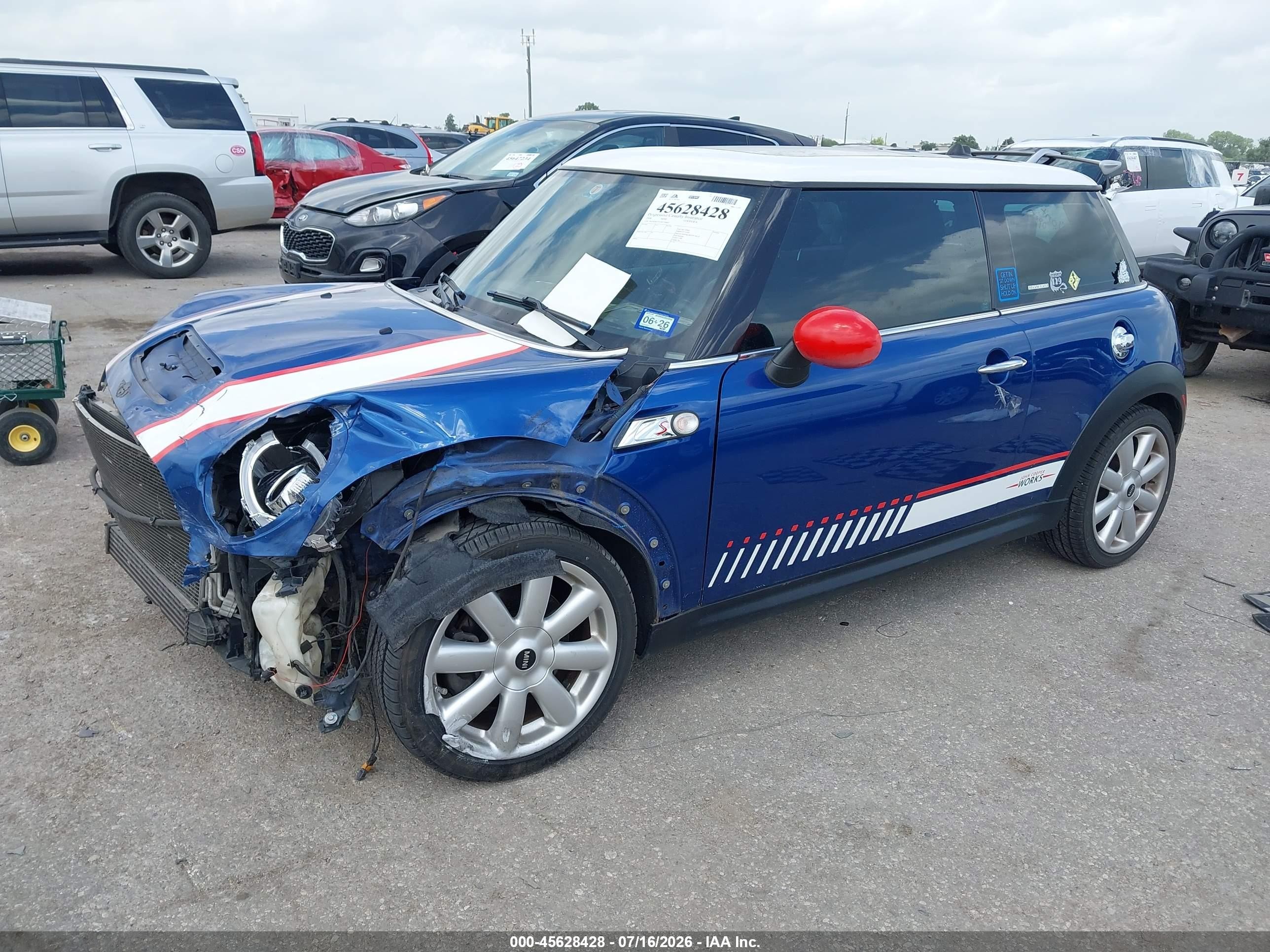 2008 Mini Cooper S   Blue vin: WMWMF73518TT90663