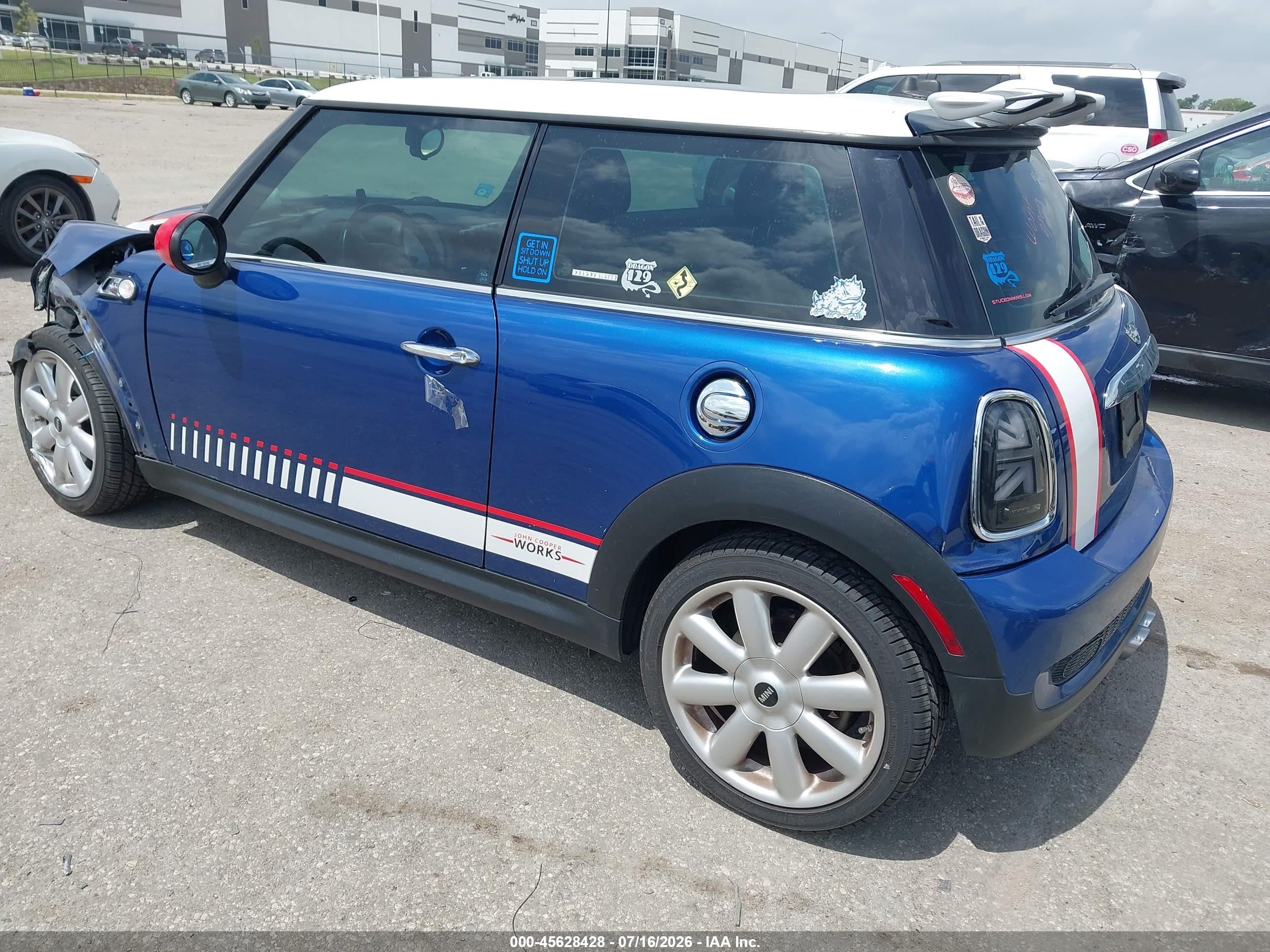 2008 Mini Cooper S   Blue vin: WMWMF73518TT90663