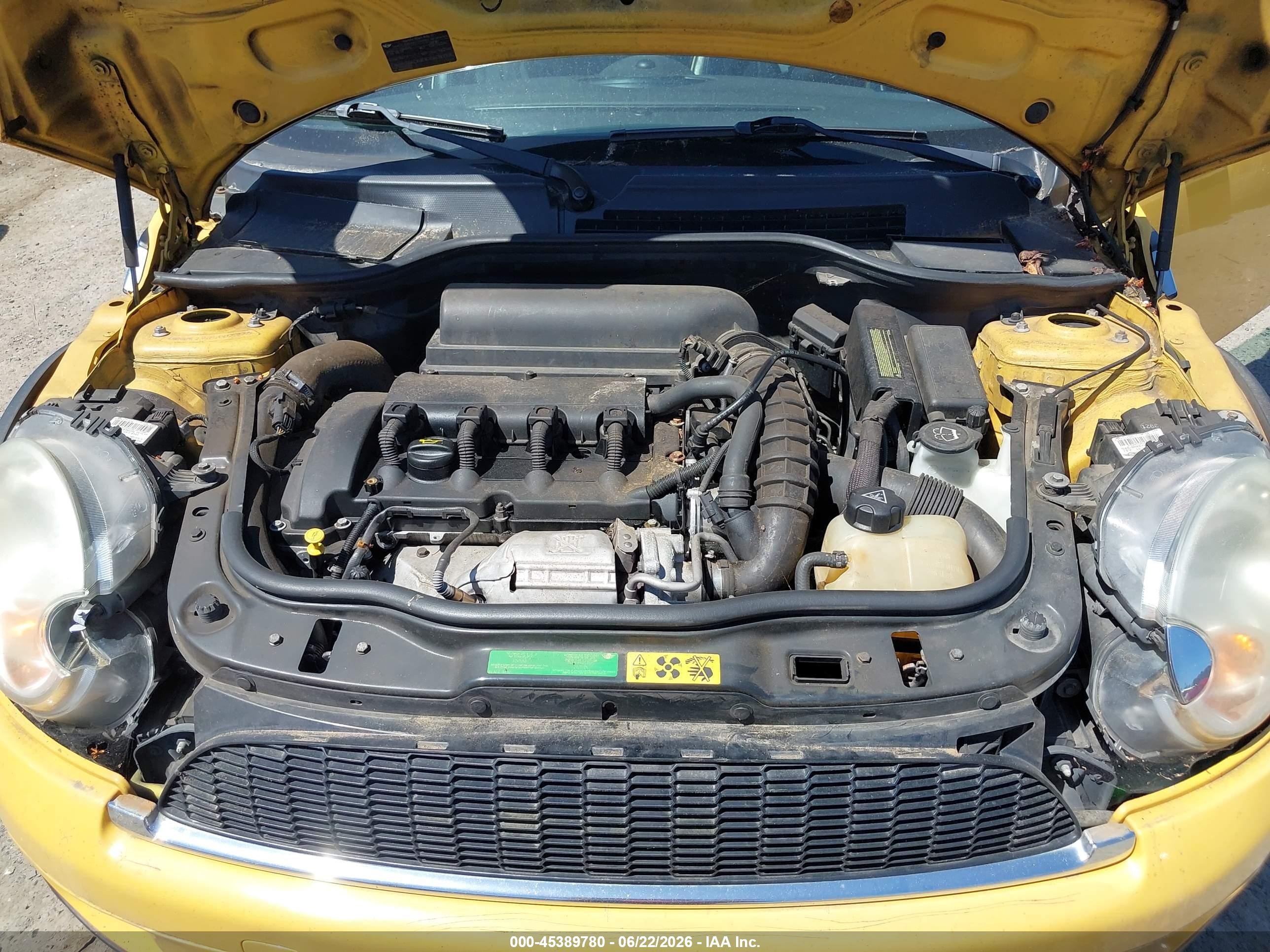 2008 Mini Cooper S   Yellow vin: WMWMF73528TV33166