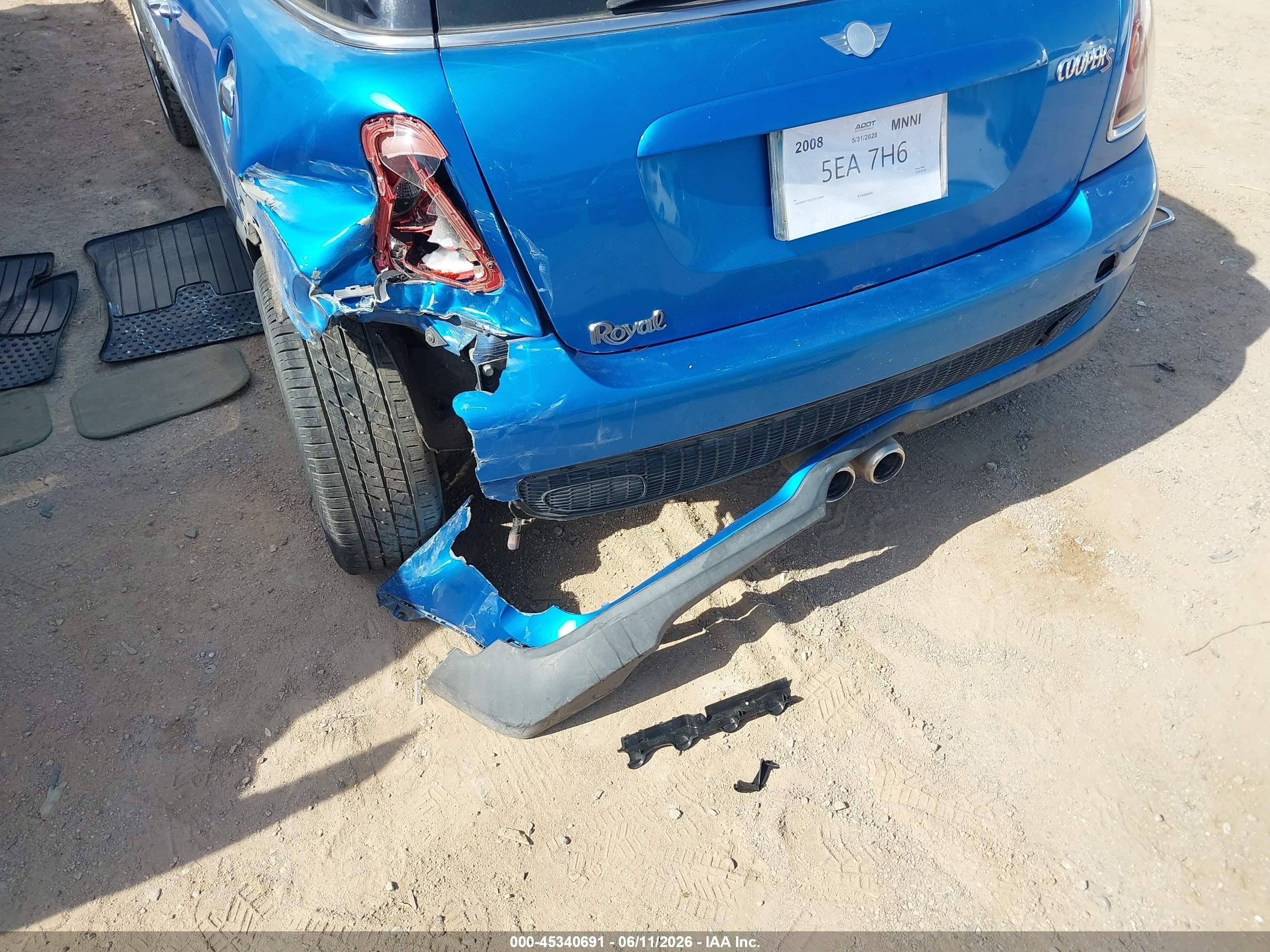 2008 Mini Cooper S   Blue vin: WMWMF73528TV33944