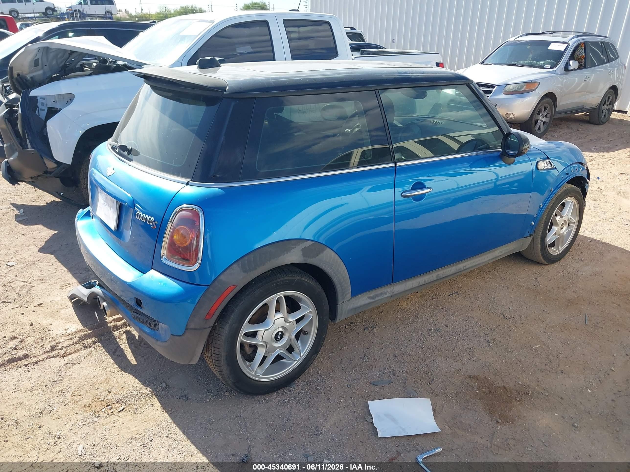 2008 Mini Cooper S   Blue vin: WMWMF73528TV33944