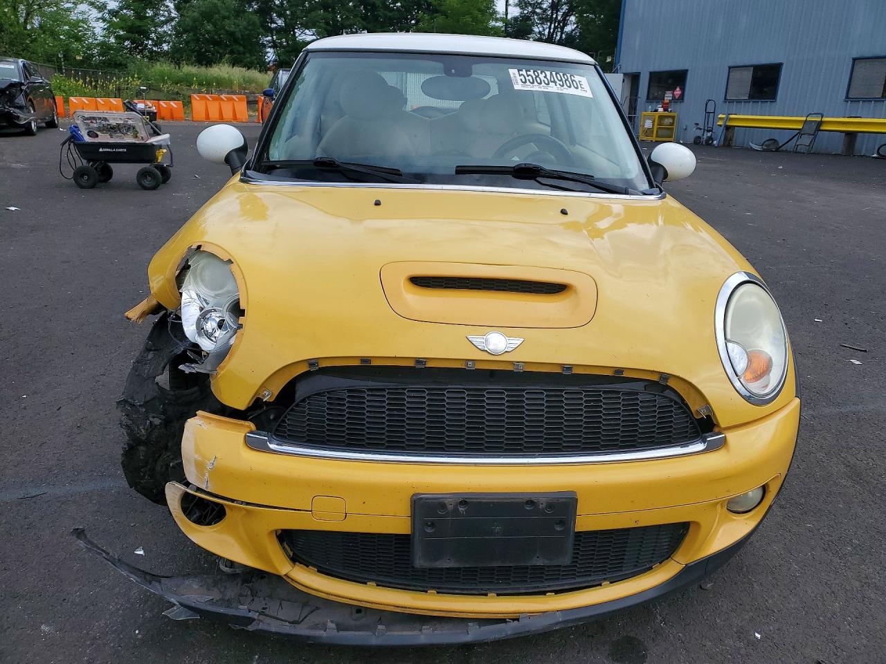 2008 Mini Cooper S Yellow vin: WMWMF73538TV36299