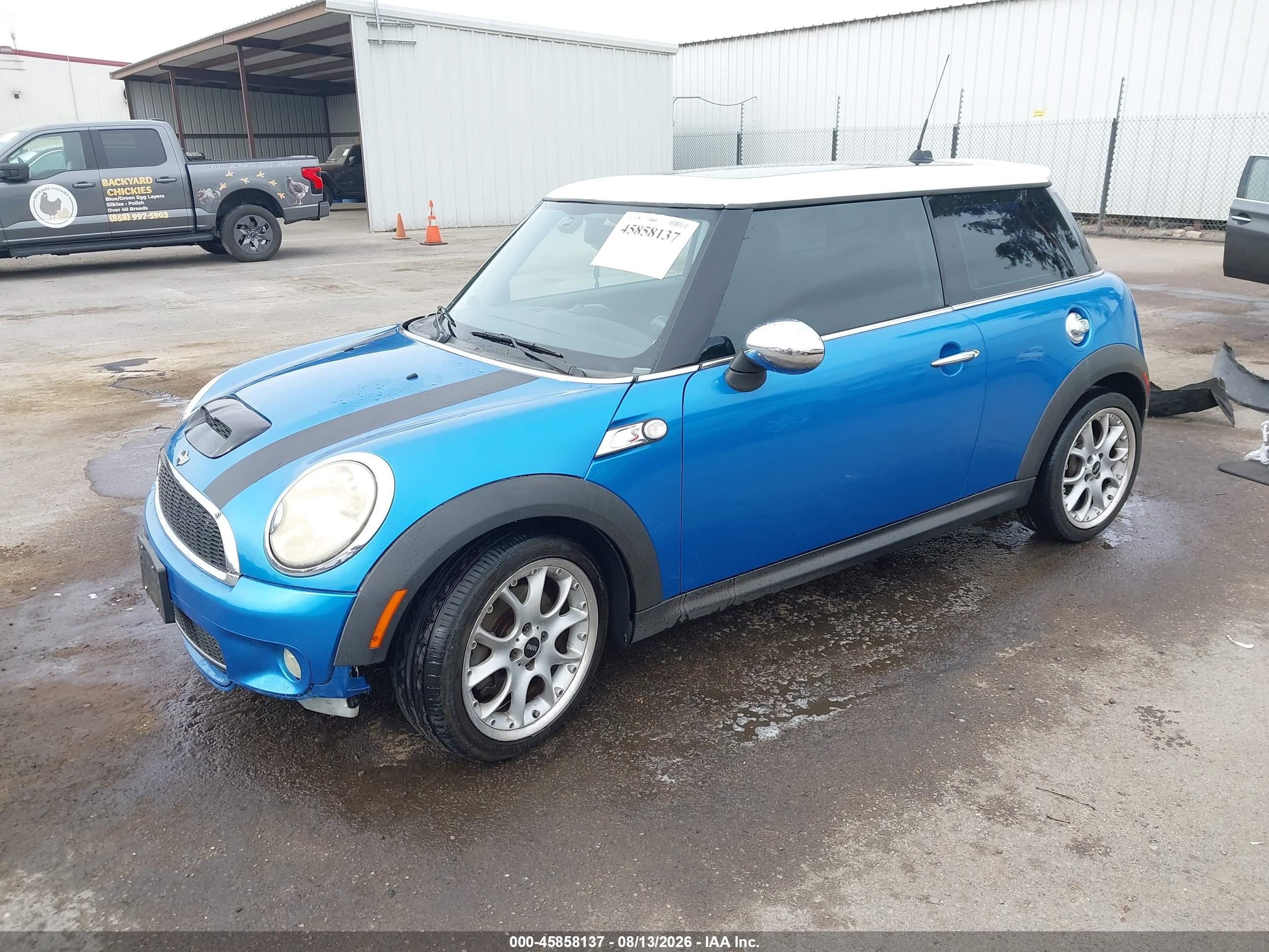 2008 Mini Cooper S   Blue vin: WMWMF73548TV38806