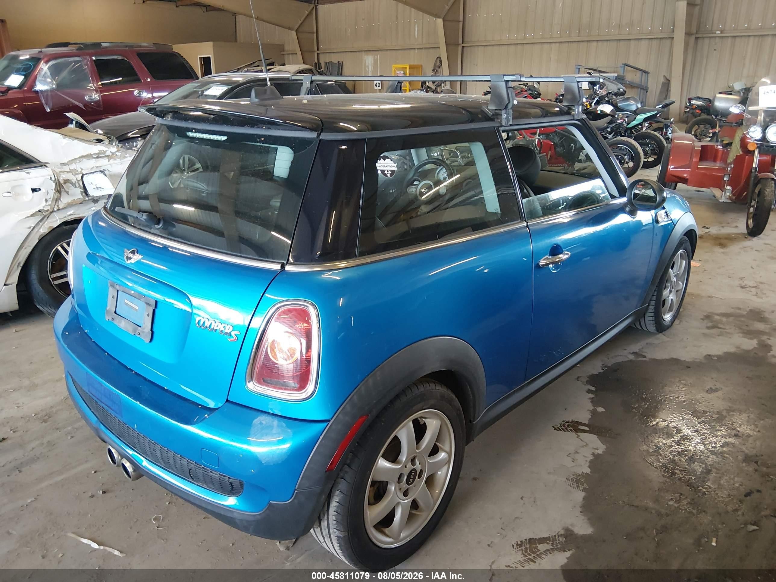 2009 Mini Cooper S   Blue vin: WMWMF73559TW88117