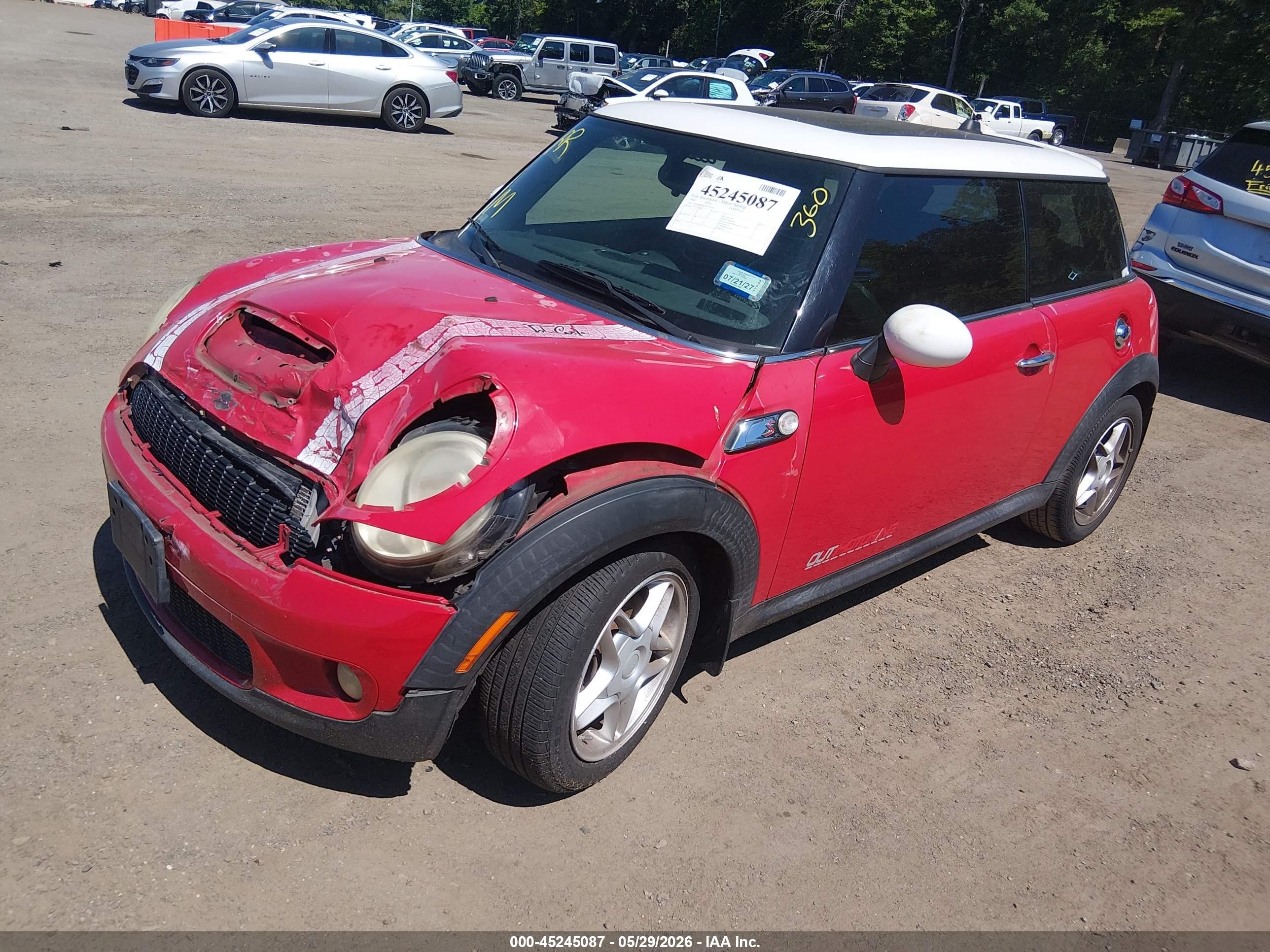 2008 Mini Cooper S   Red vin: WMWMF73578TV33941