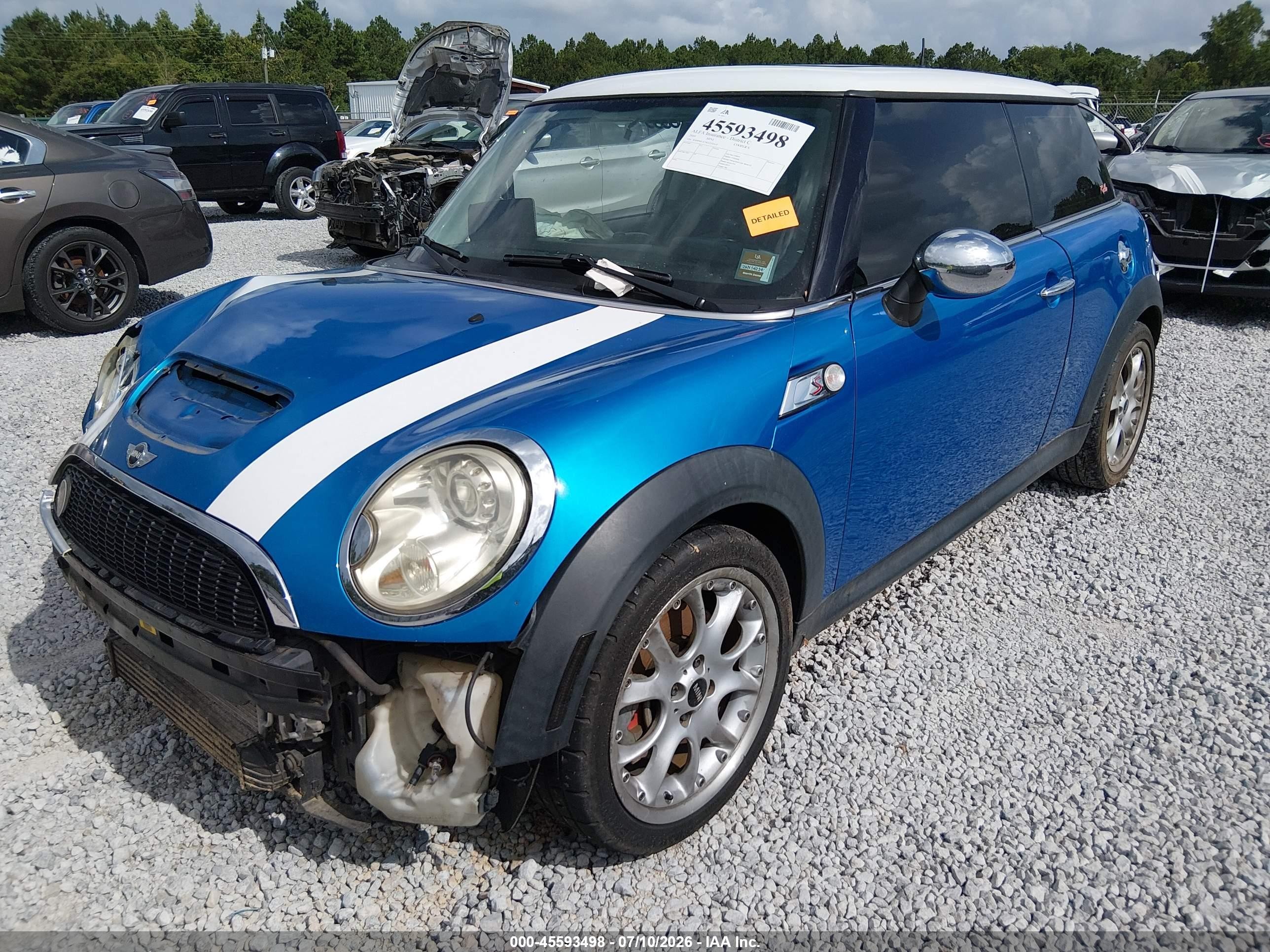 2010 Mini Cooper S   Blue vin: WMWMF7C58ATX41638