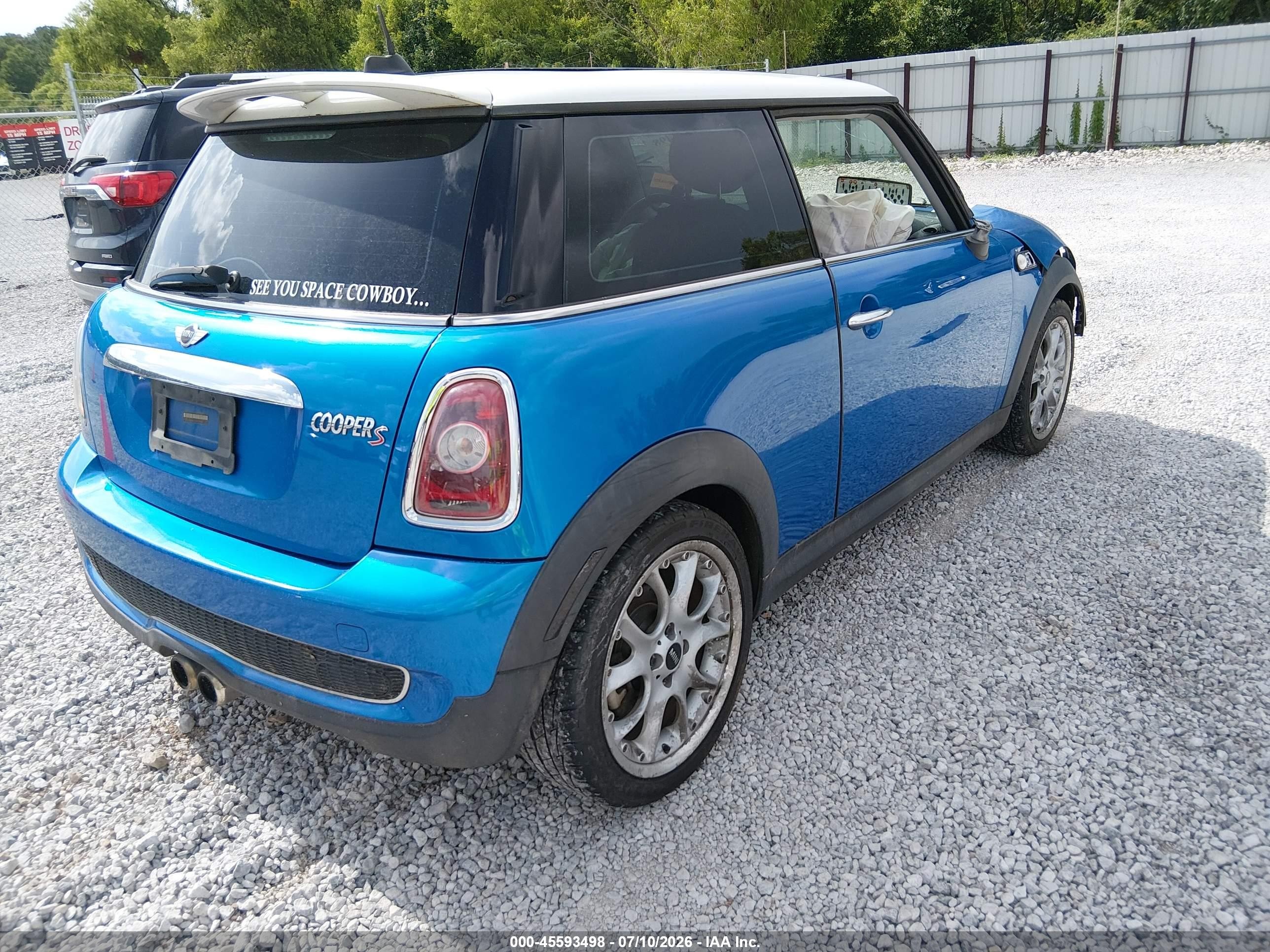 2010 Mini Cooper S   Blue vin: WMWMF7C58ATX41638