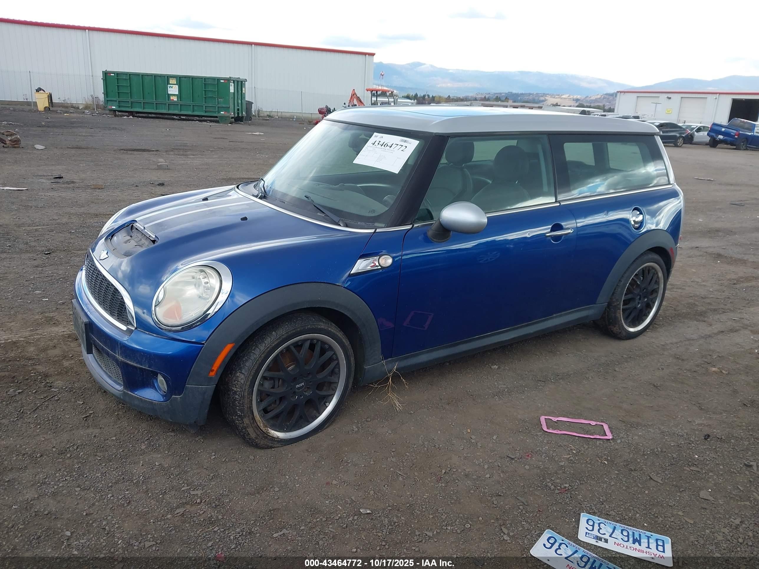 2008 Mini Cooper S Clubman   Blue vin: WMWMM33548TP70787
