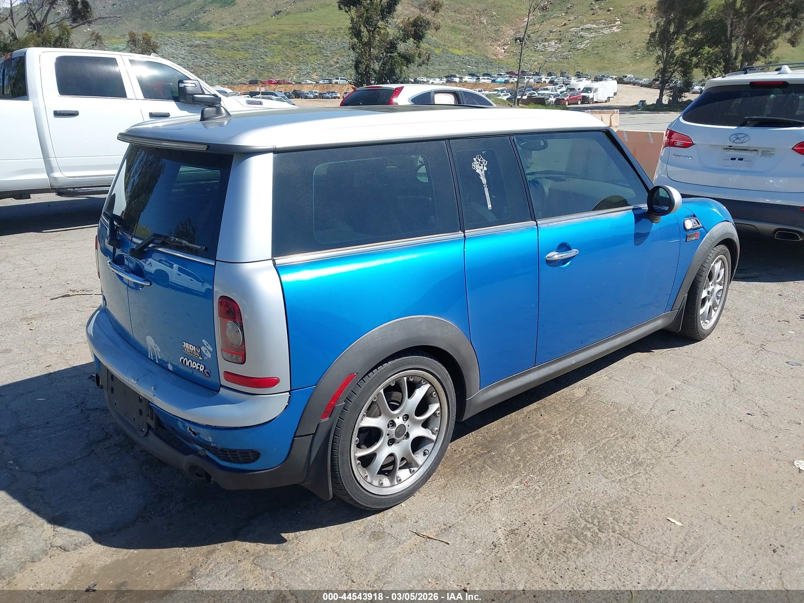 2008 Mini Cooper S Clubman   Blue vin: WMWMM33578TP89558