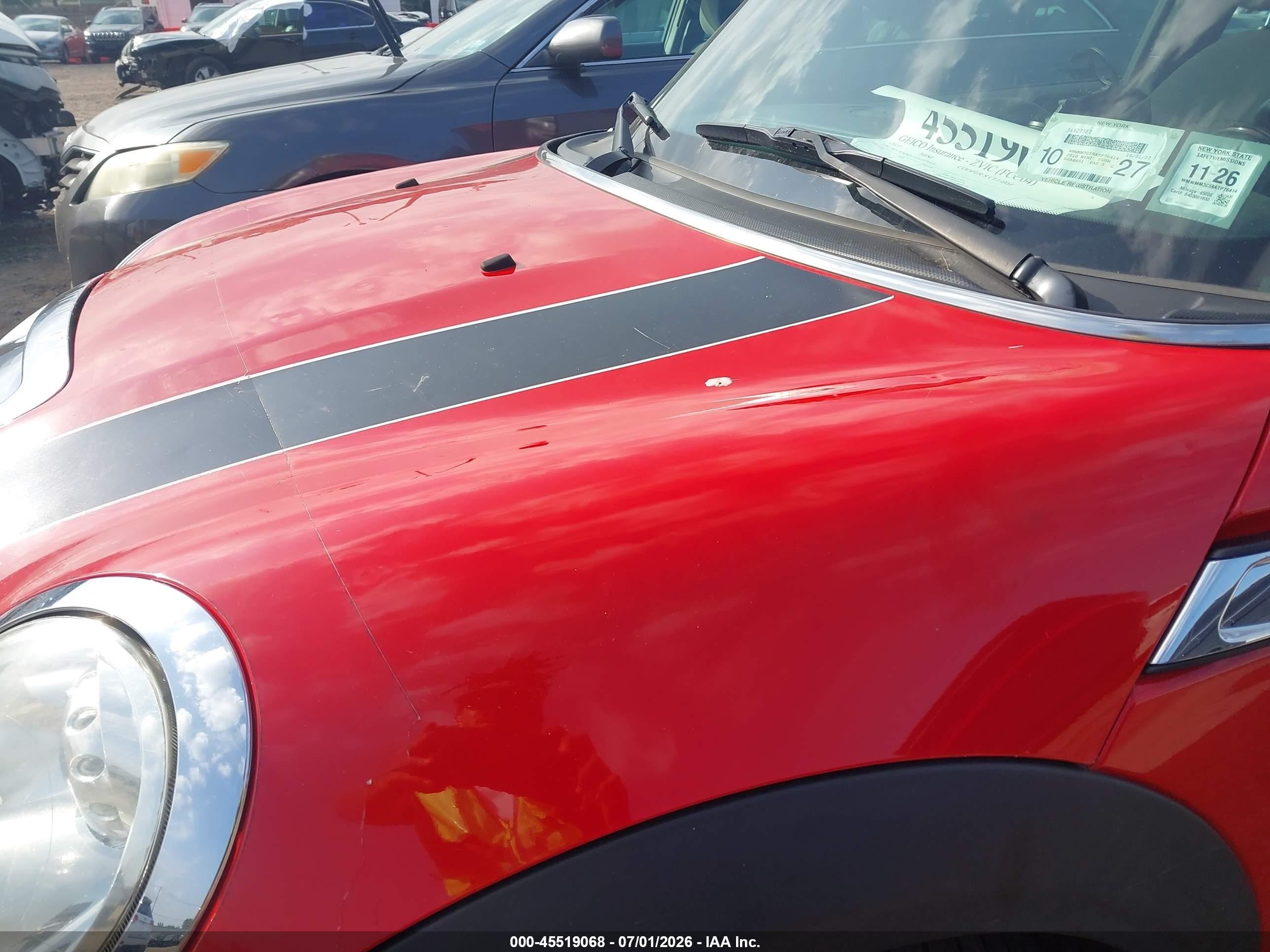 2010 Mini Cooper S Clubman   Red vin: WMWMM3C59ATP76414