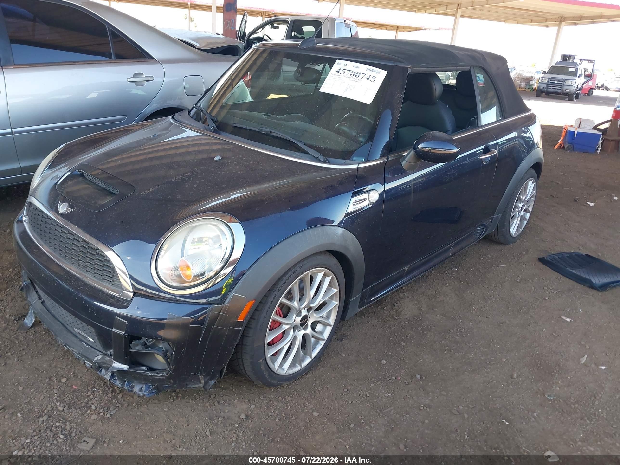 2013 Mini Convertible John Cooper Works Синий vin: WMWMR9C51DT499413