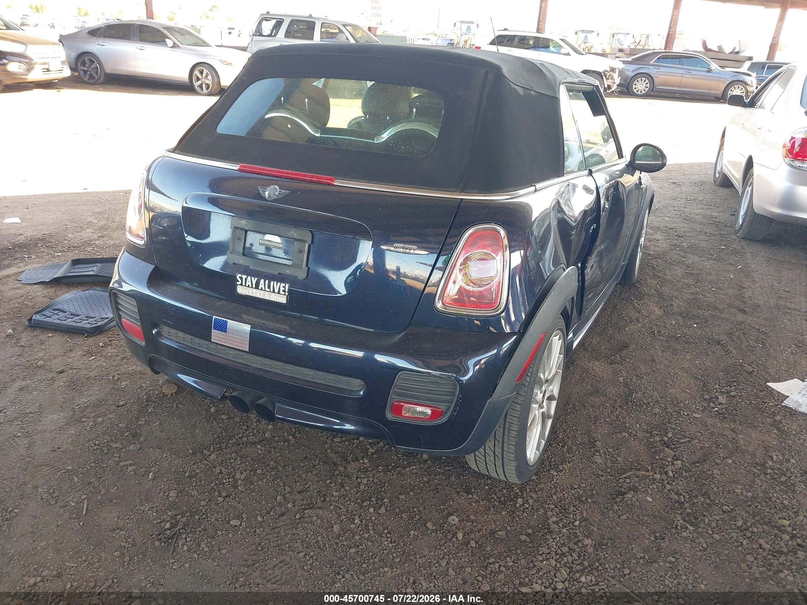 2013 Mini Convertible John Cooper Works Синий vin: WMWMR9C51DT499413