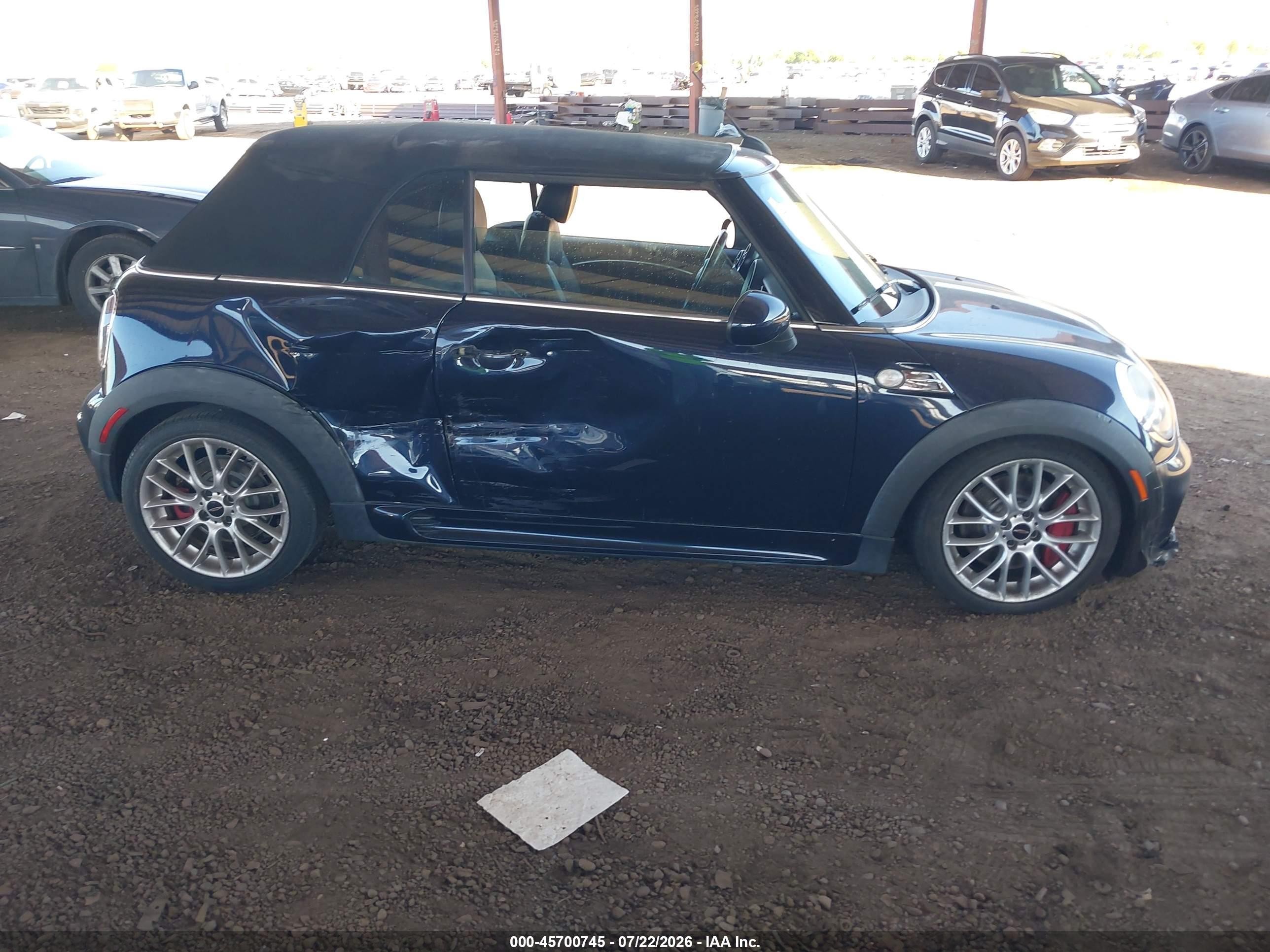 2013 Mini Convertible John Cooper Works Синий vin: WMWMR9C51DT499413