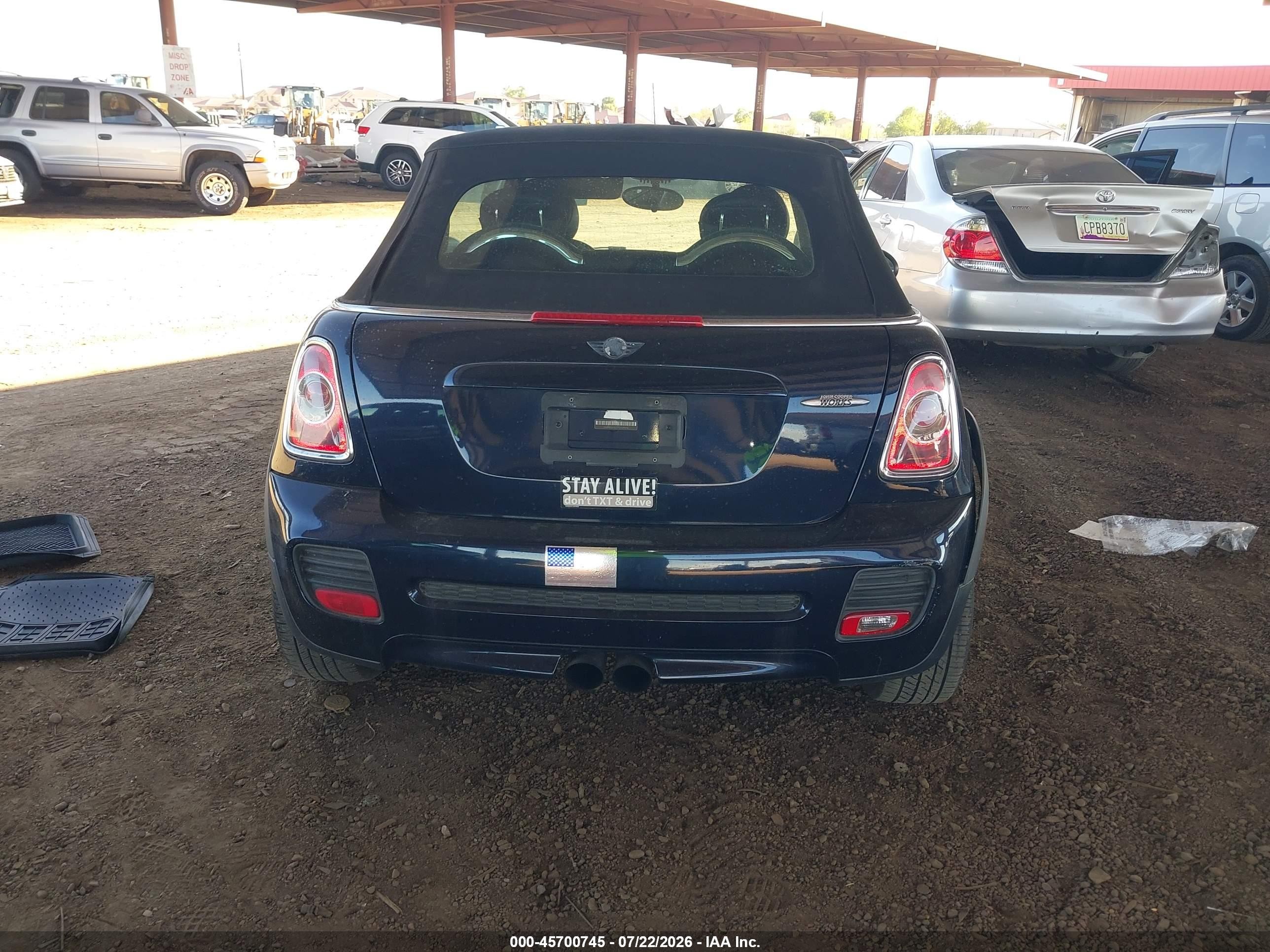 2013 Mini Convertible John Cooper Works Синий vin: WMWMR9C51DT499413